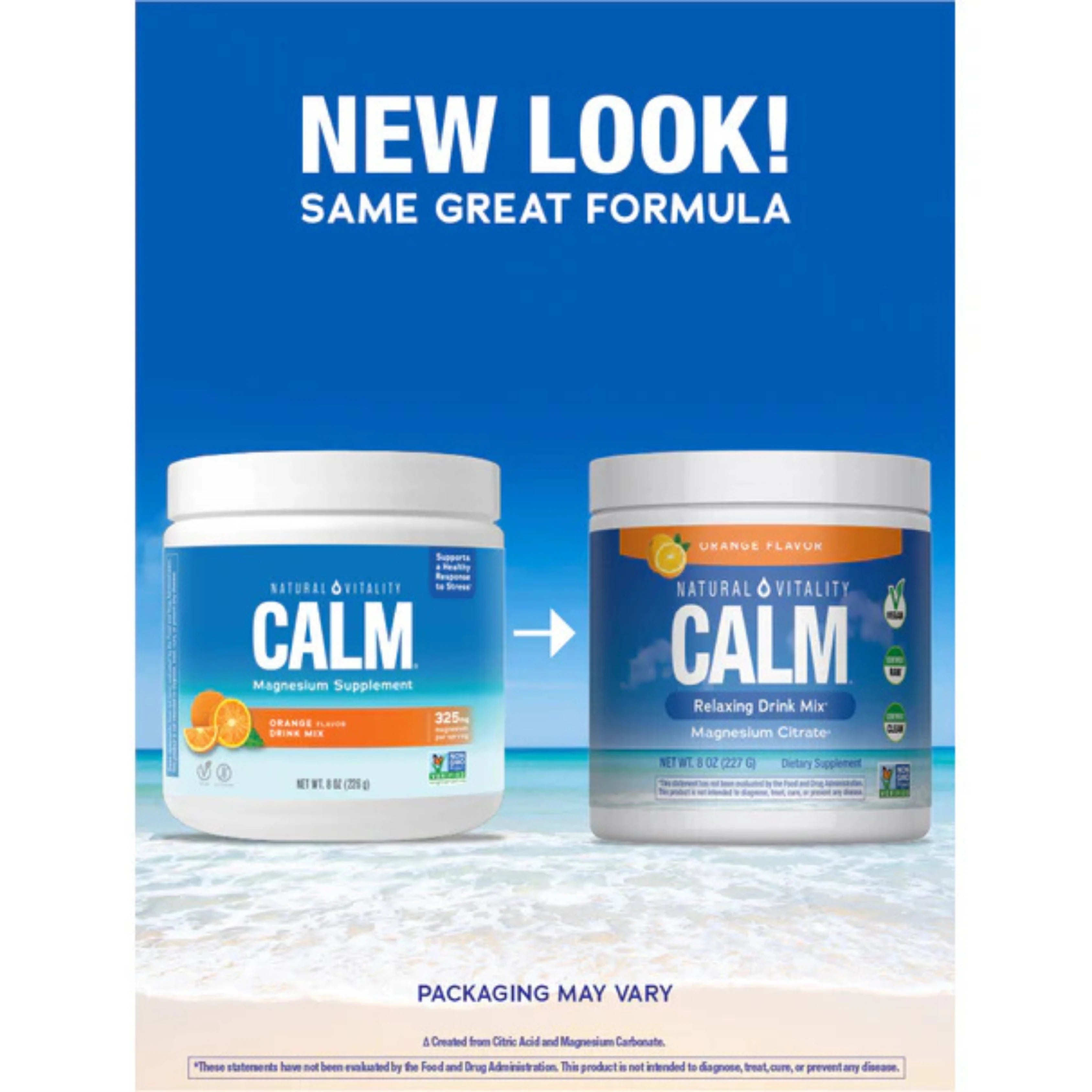 Natural Vitality, CALM, Relaxing Drink Mix, Orange, 8 oz, 227 g