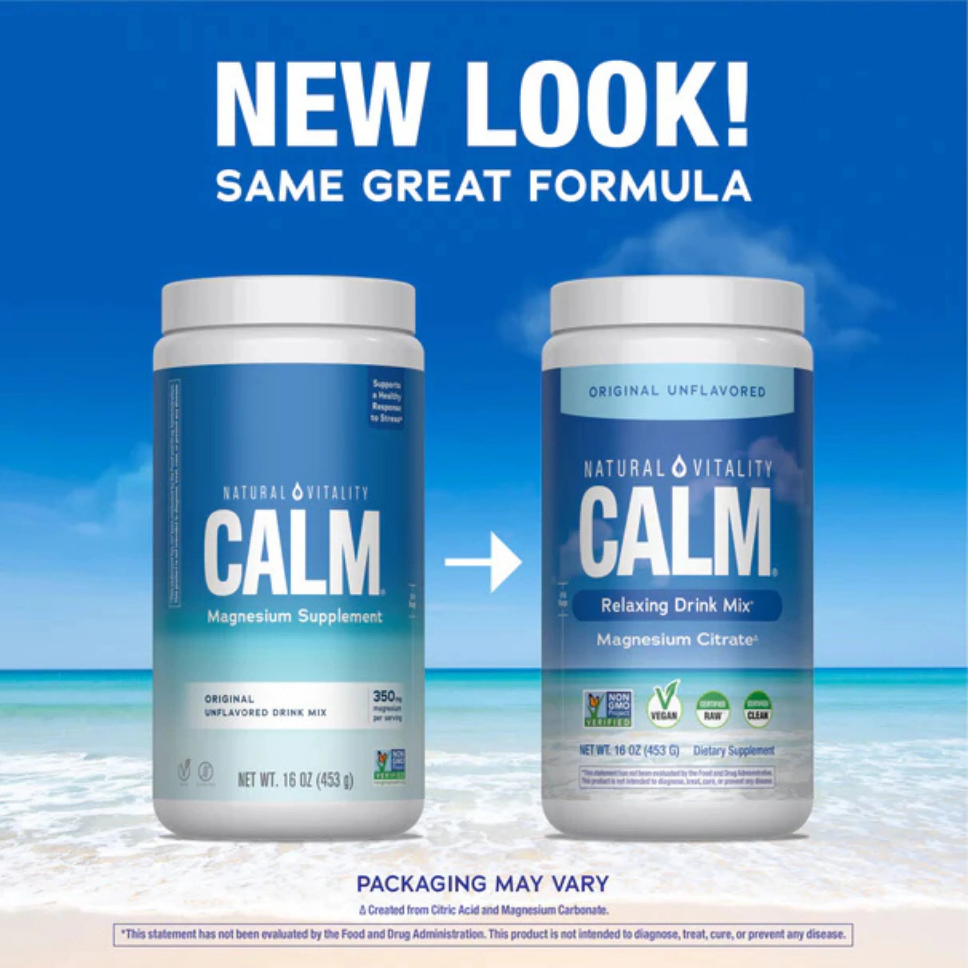 Natural Vitality, CALM, Relaxing Drink Mix, Original Unflavored , 16 oz, 453 g
