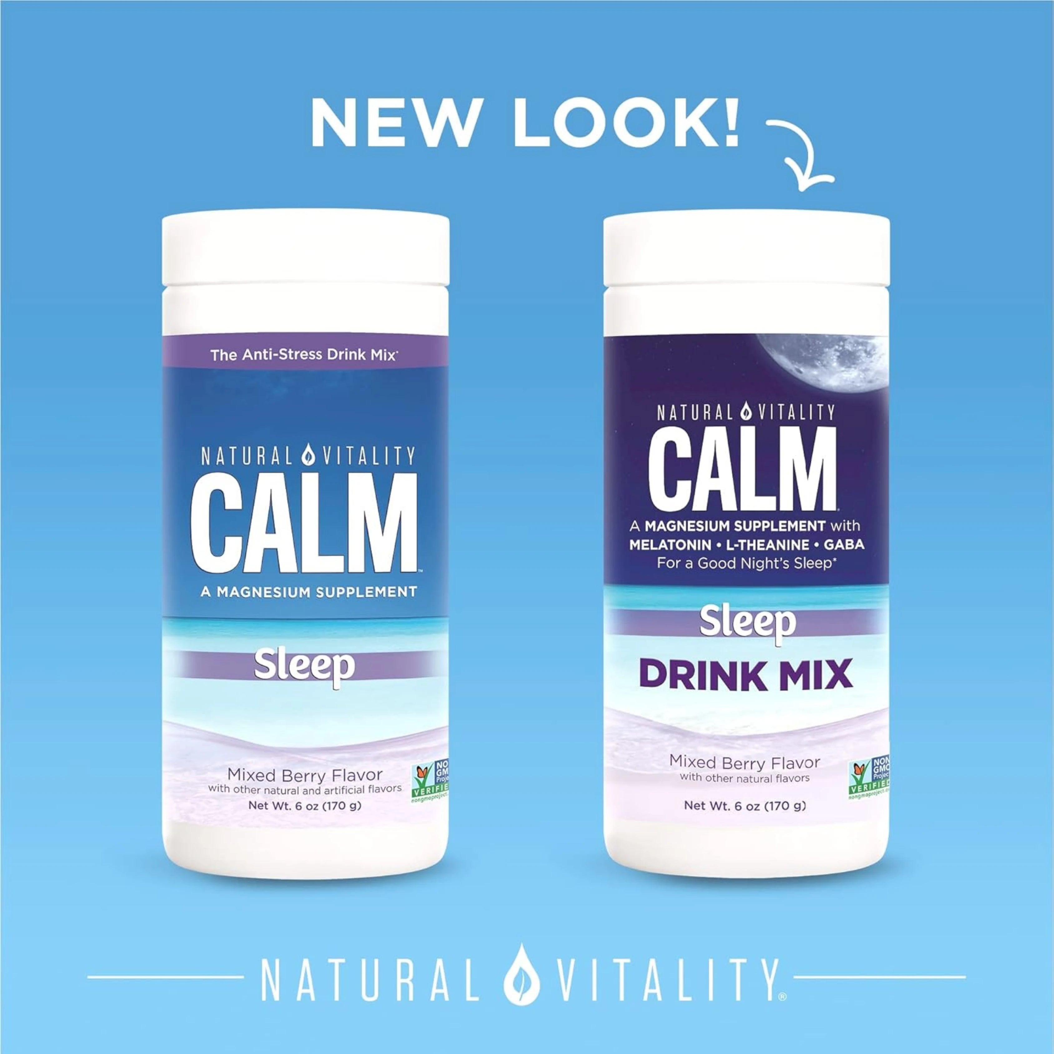 Natural Vitality, CALM Sleep, Magnesium Supplement Drink Mix, Mixed Berry, 6 oz, 170 g