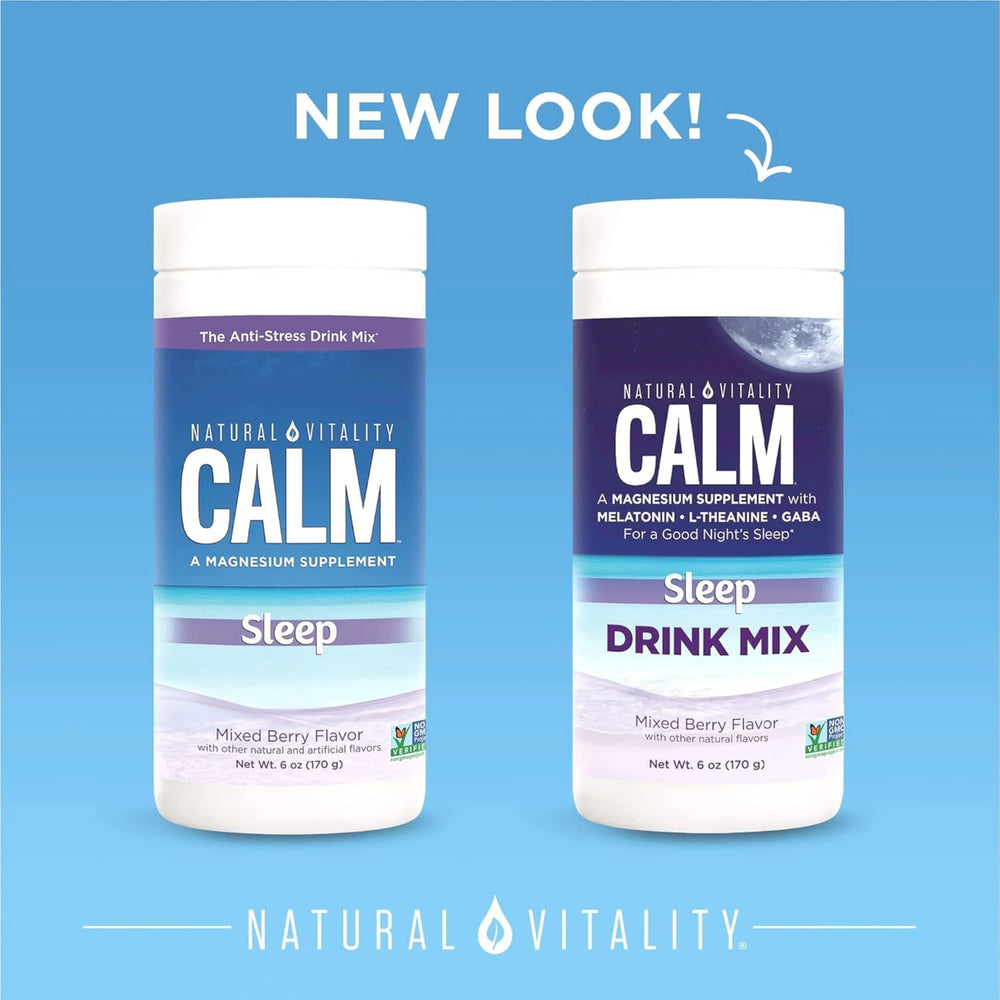 Natural Vitality, CALM Sleep, Magnesium Supplement Drink Mix, Mixed Berry, 6 oz, 170 g