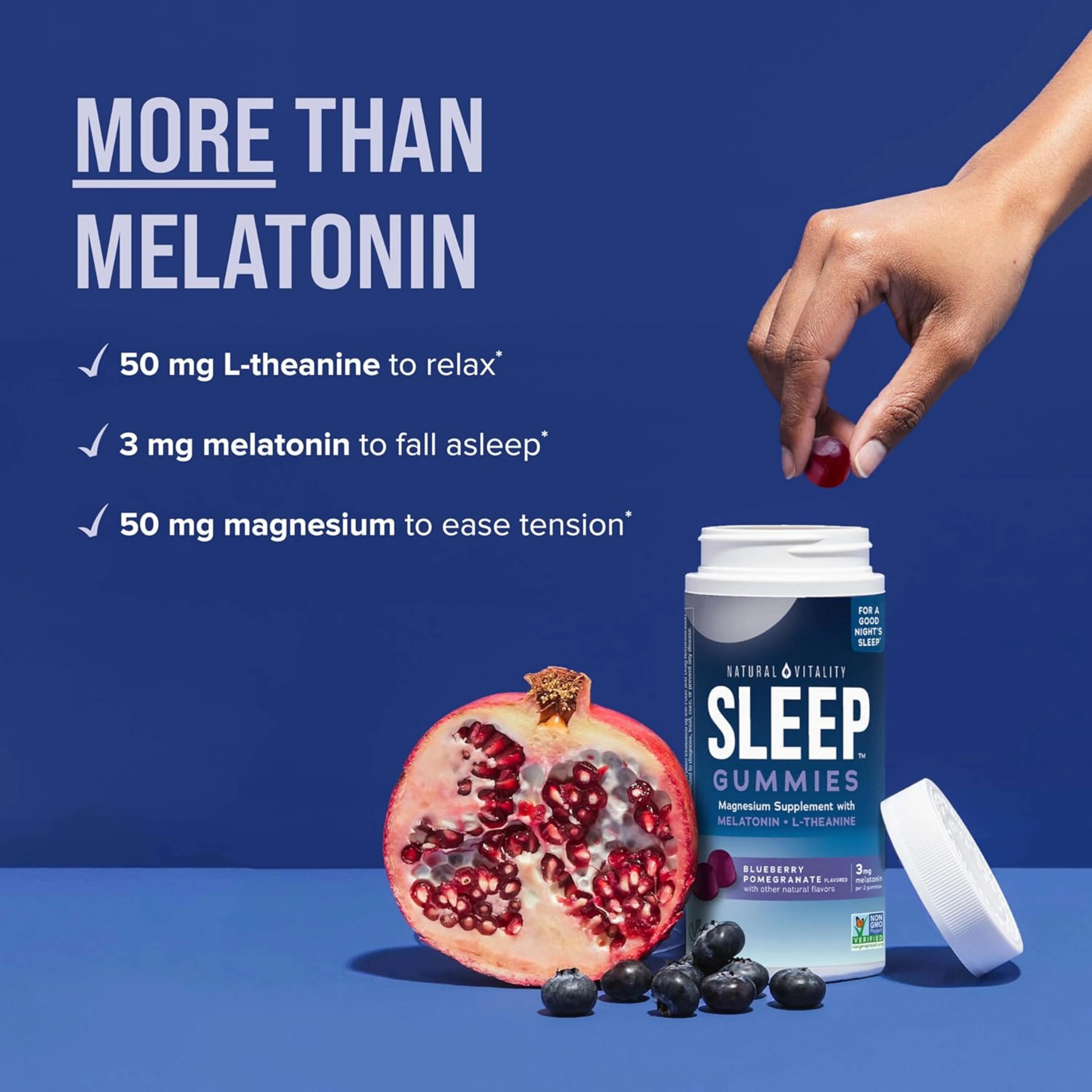 Natural Vitality, Sleep Gummies, Blueberry Pomegranate, 120 Gummies