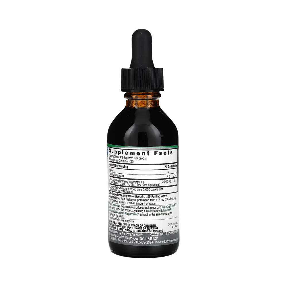 Nature’s Answer -  Ashwaganda Alcohol Free, 2 Oz