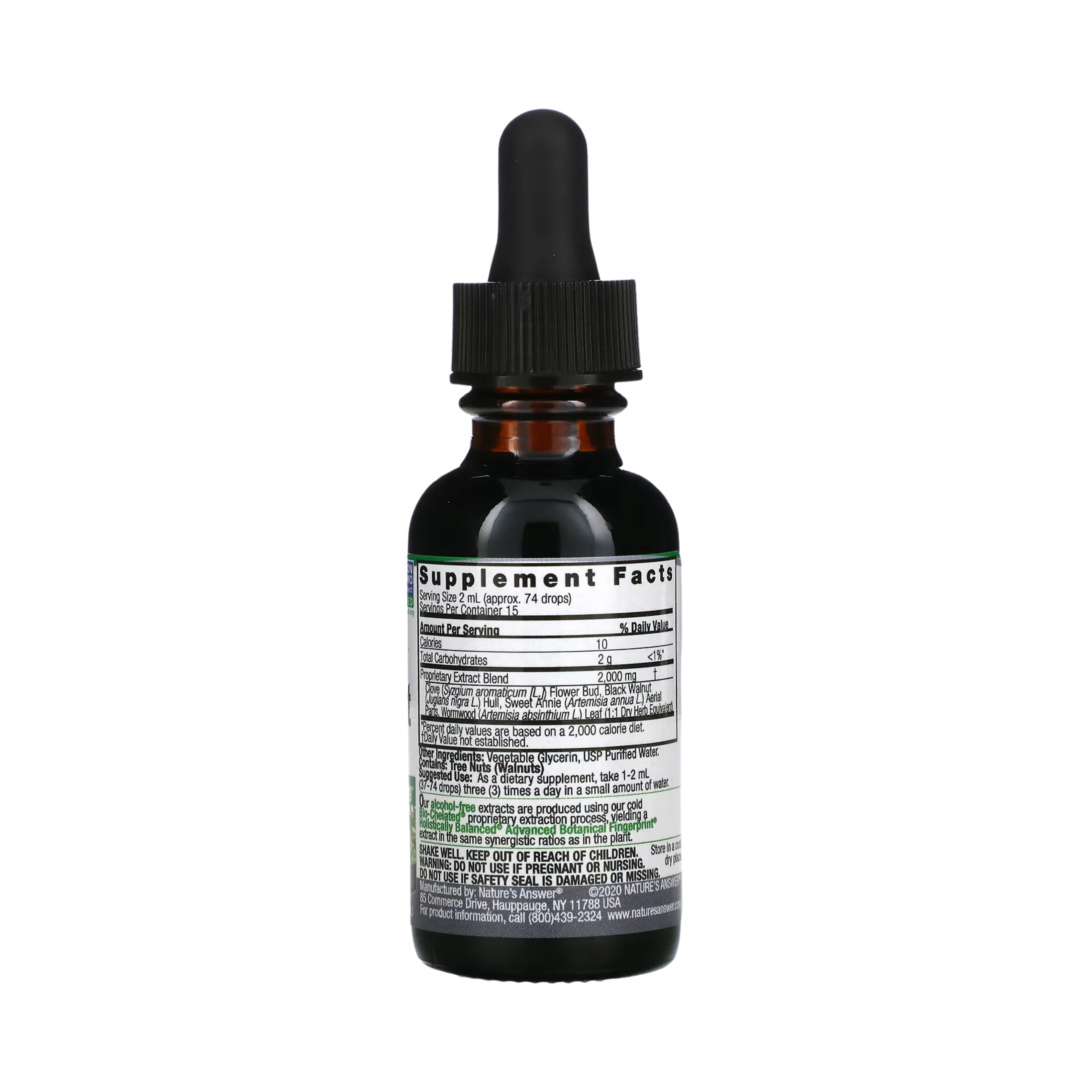 Nature's Answer - BLACK WALNUT & WORMWOOD LIQUID EXTRACT 1OZ ALCOHOL FREE