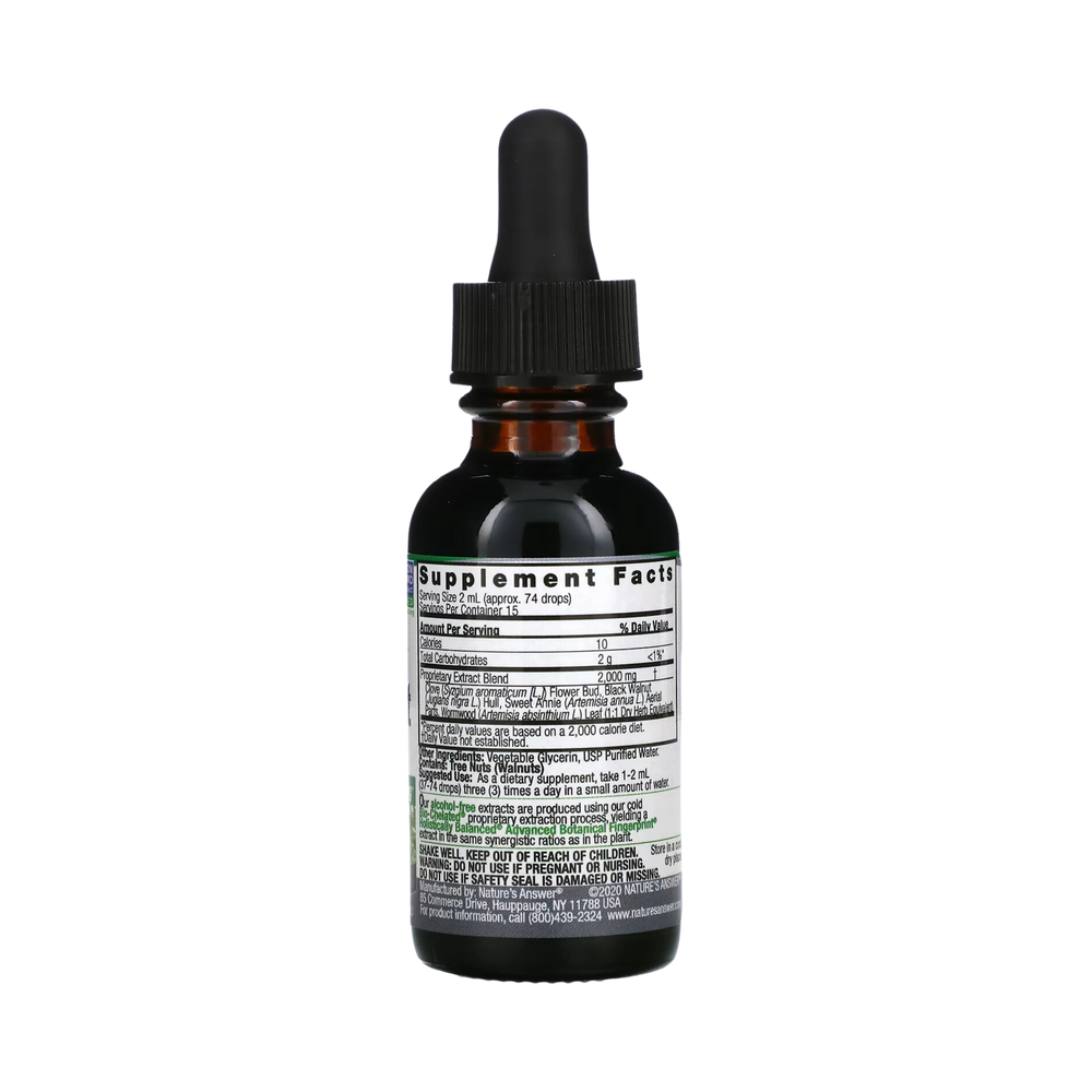 Nature's Answer - BLACK WALNUT & WORMWOOD LIQUID EXTRACT 1OZ ALCOHOL FREE