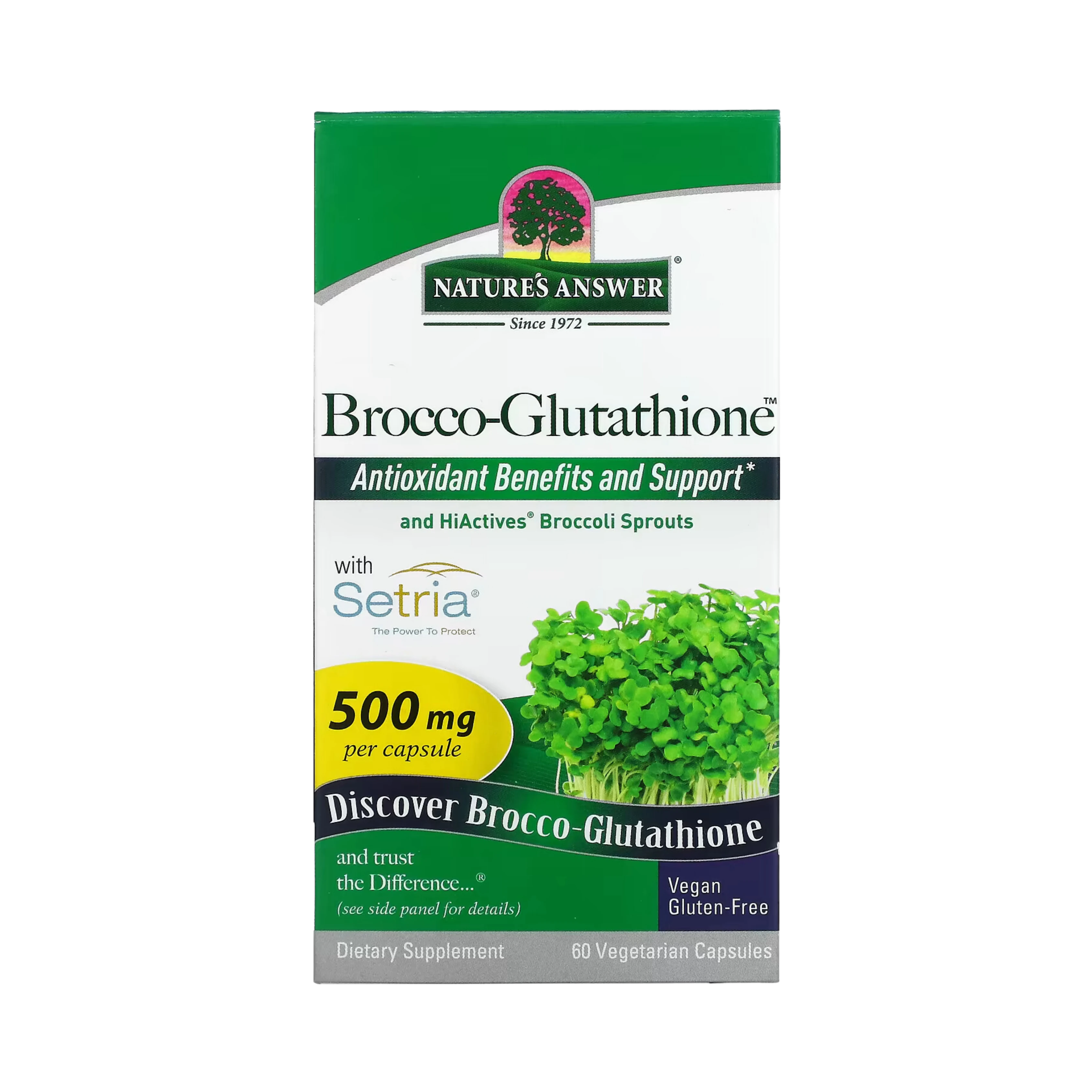 Nature's Answer - Brocco-Glutathione, 500 mg, 60 Vegetarian Capsules