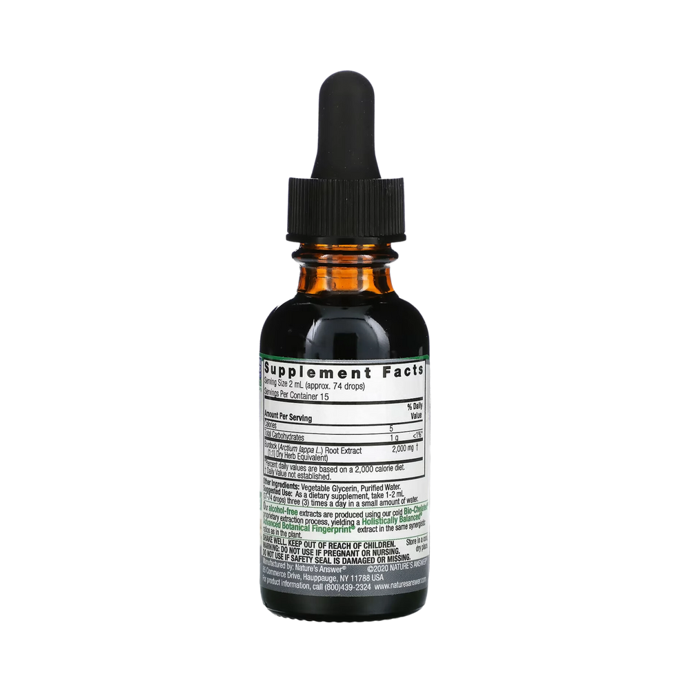 Nature’s Answer - Burdock Root Alcohol Free Extract, 1 Oz