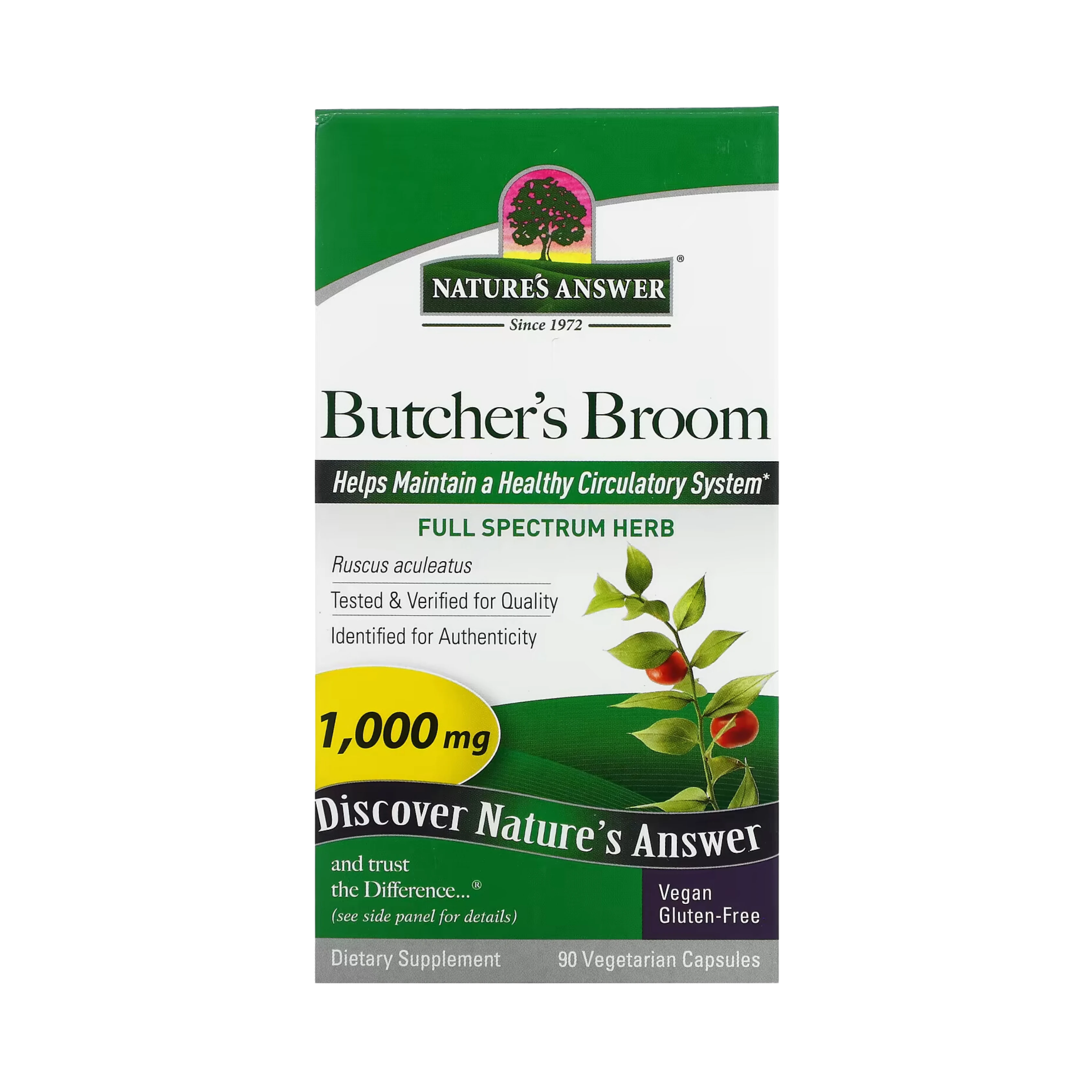 Nature’s Answer - Butchers Broom Root, 90 Capsules