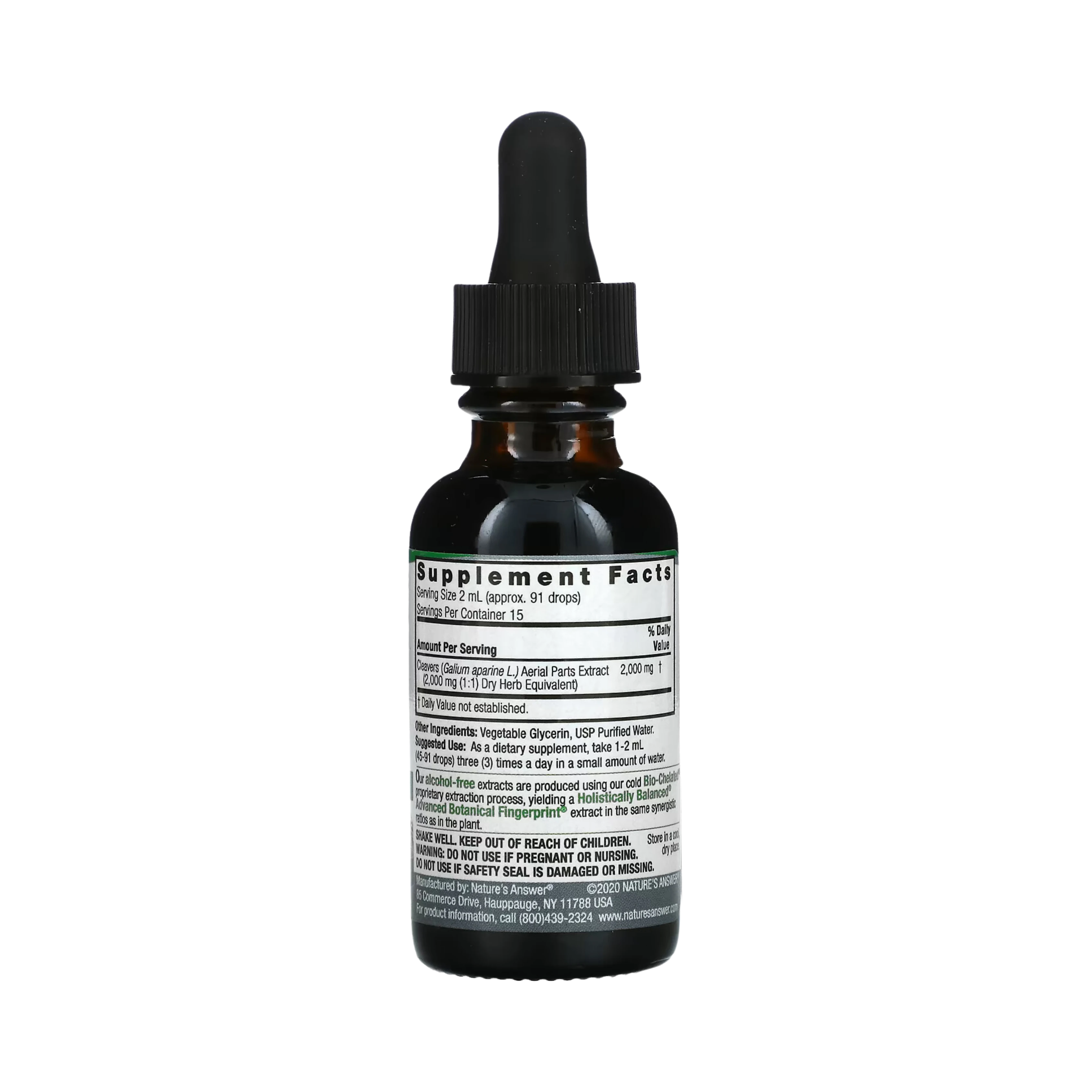Nature’s Answer - Cleavers Aerial Parts Alcohol Free, 1 Oz