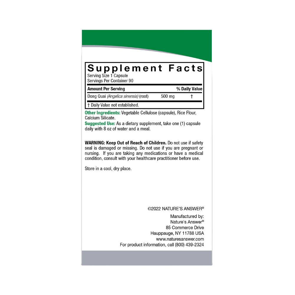 Nature’s Answer - Dong Quai Root, 90 Capsules