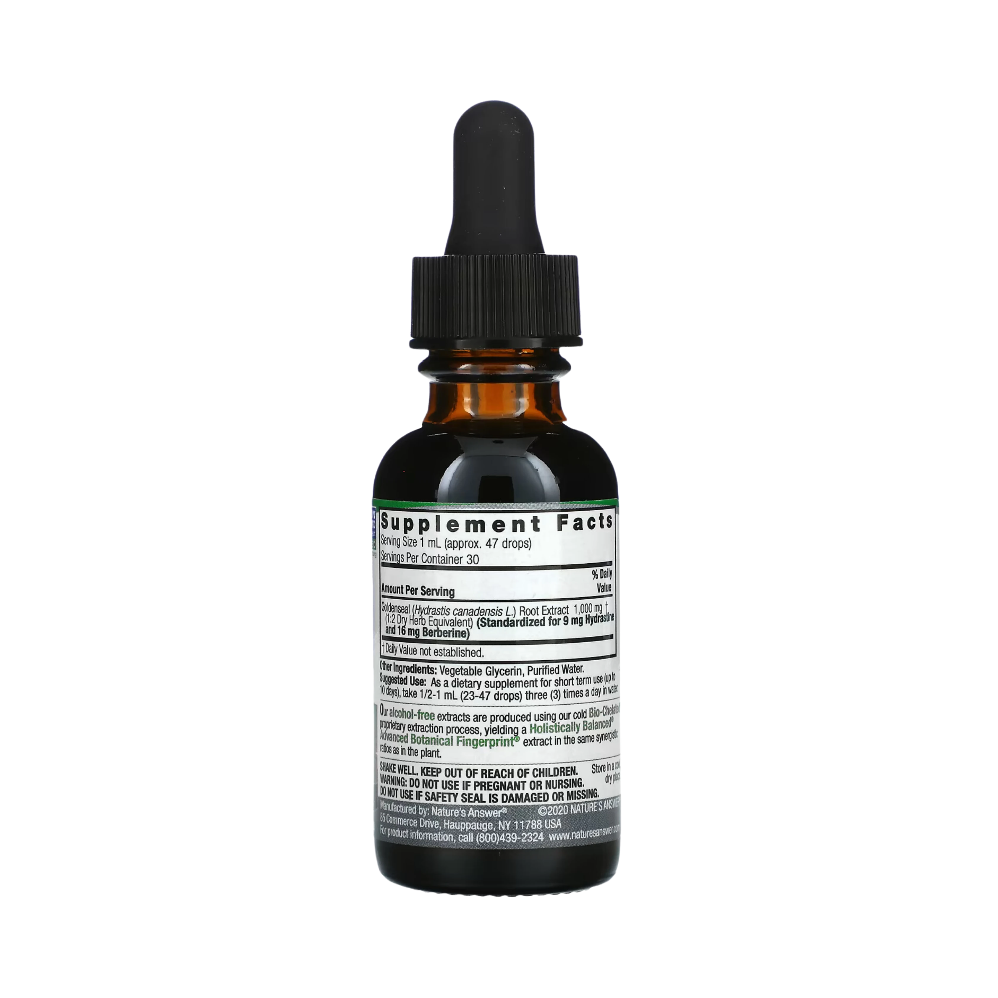 Nature’s Answer - Goldenseal Root Alcohol Free Extract, 1 Oz