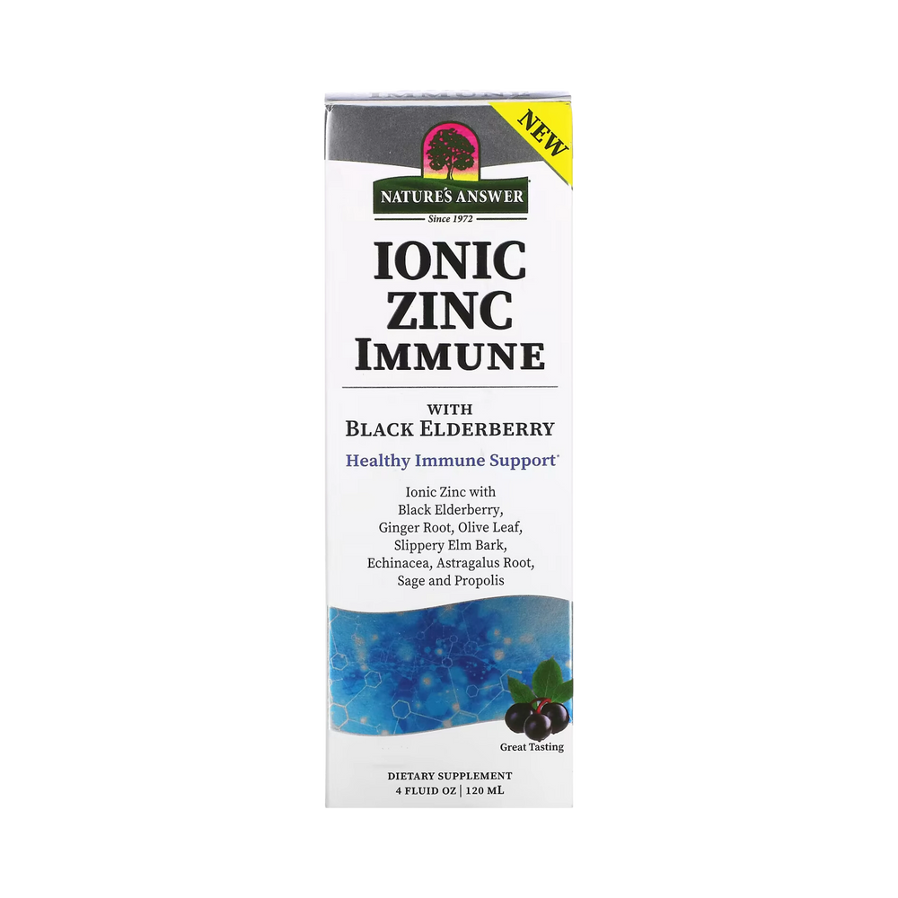 Nature's Answer, Ionic Zinc Immune with Black Elderberry, 4 OZ