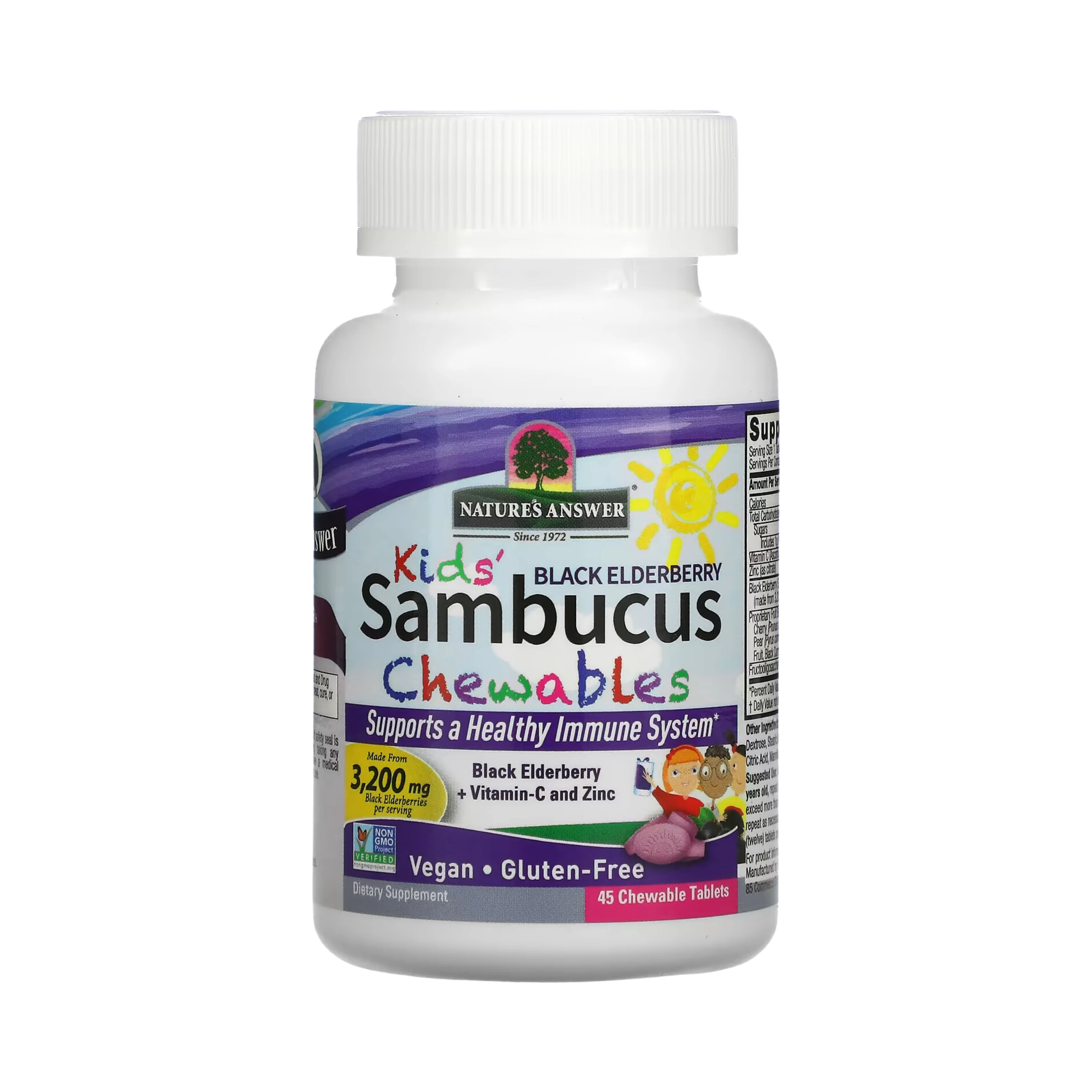 Nature's Answer - Kid's Sambucus Chewables, Black Elderberry, 45 Chewable Tablets