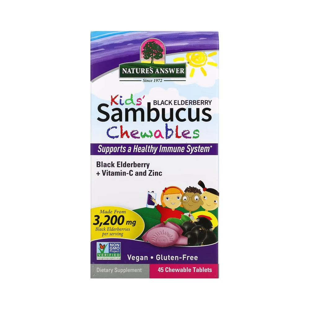 Nature's Answer - Kid's Sambucus Chewables, Black Elderberry, 45 Chewable Tablets