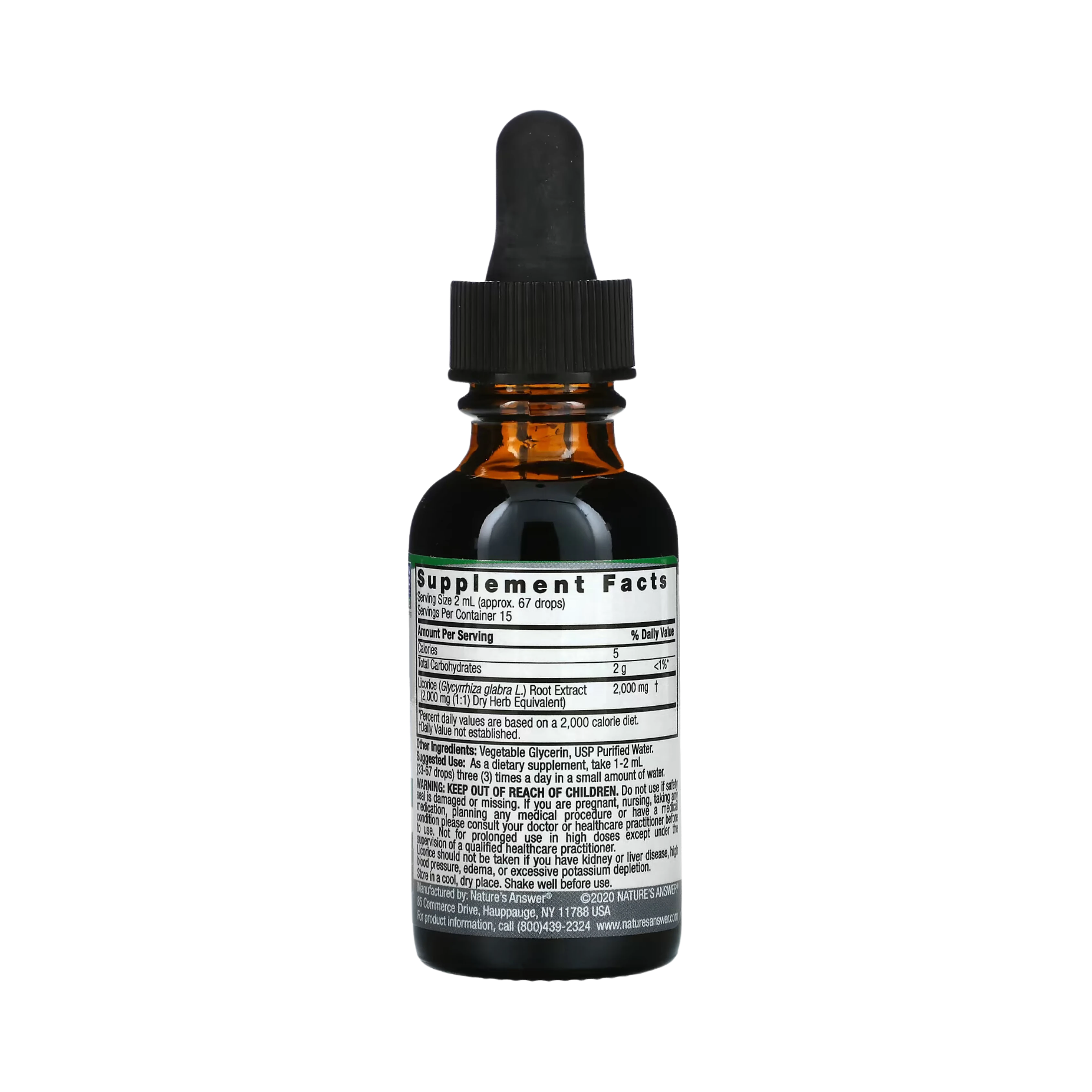 Nature's Answer - LICORICE ROOT LIQUID EXTRACT 1OZ ALCOHOL-FREE