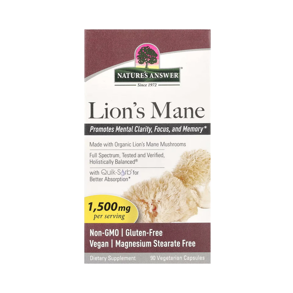 Nature's Answer - Lion's Mane, 90 Vegetarian Capsules