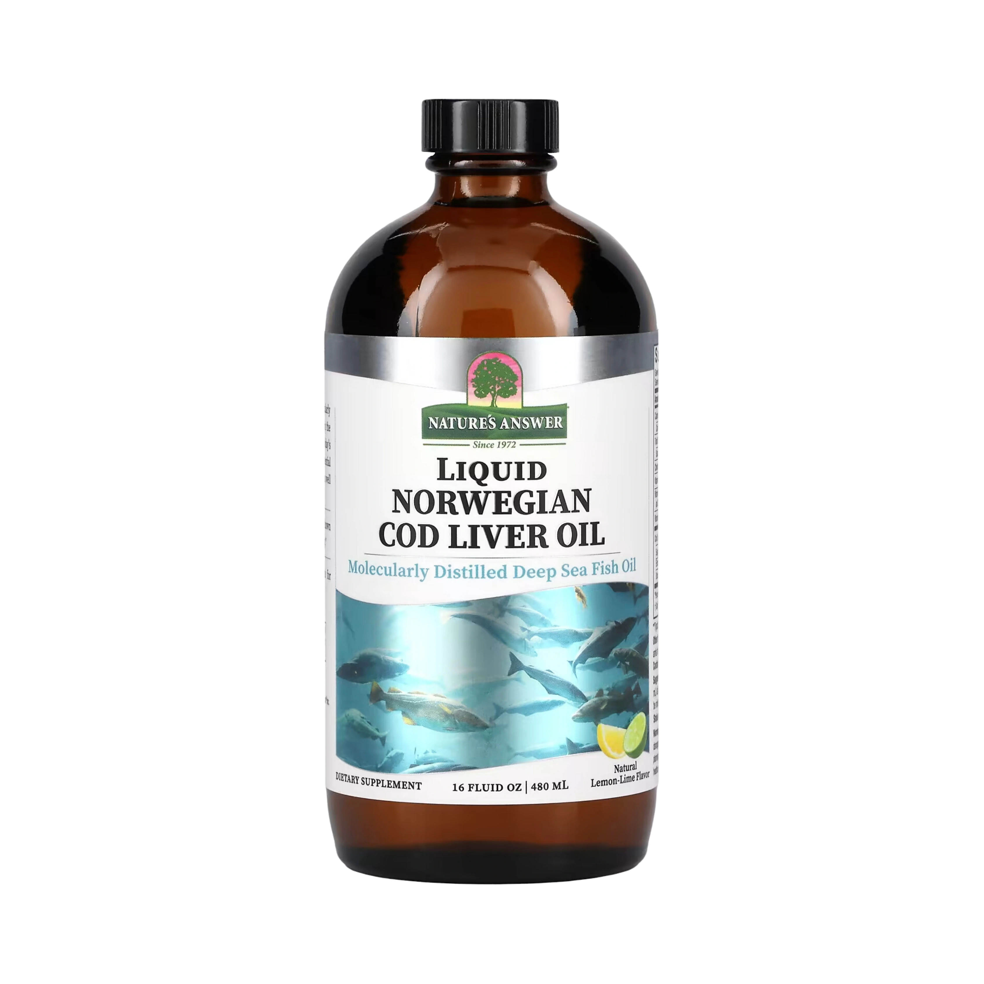 Nature’s Answer - Liquid Norwegian Cod Liver Oil Lemon Lime, 16 Oz