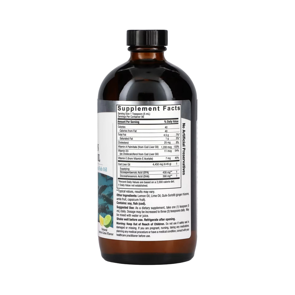 Nature’s Answer - Liquid Norwegian Cod Liver Oil Lemon Lime, 16 Oz