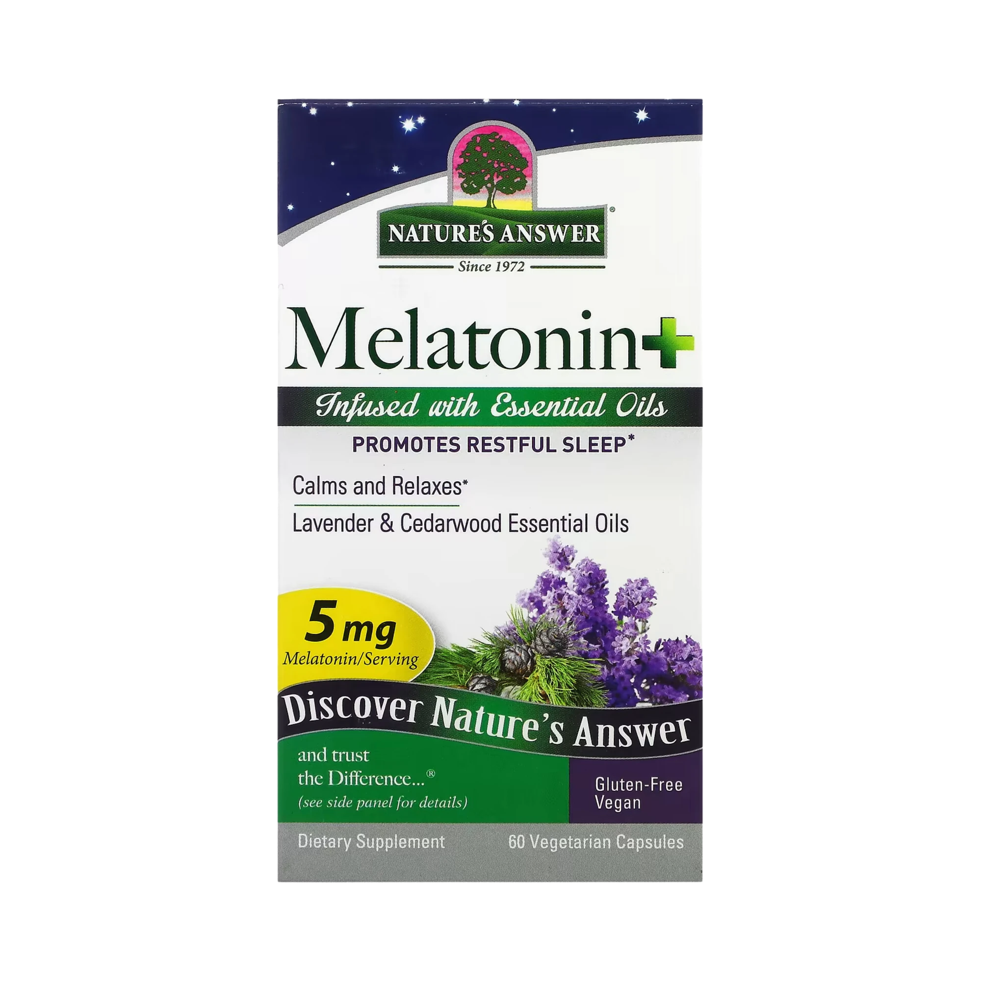 Nature's Answer -  Melatonin+, 5 mg, 60 Vegetarian Capsules