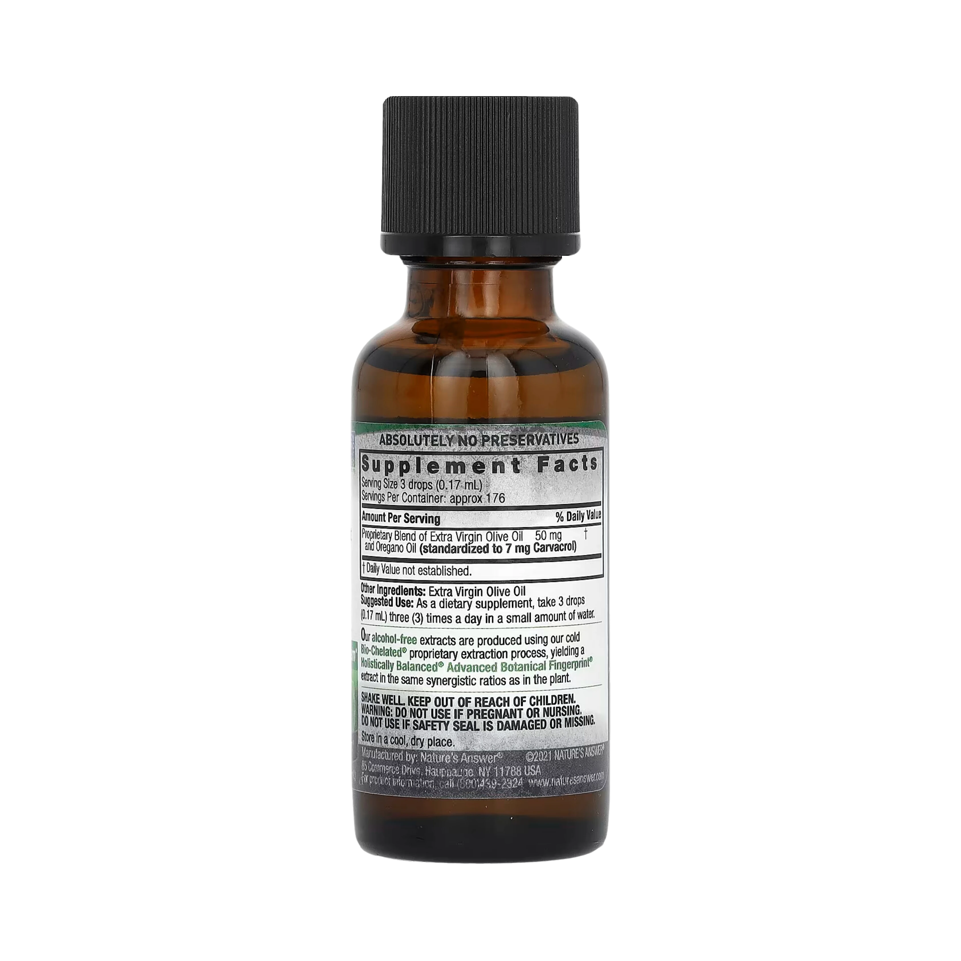 Nature's Answer - Oil of Oregano Leaf, Alcohol-Free, 1 OZ