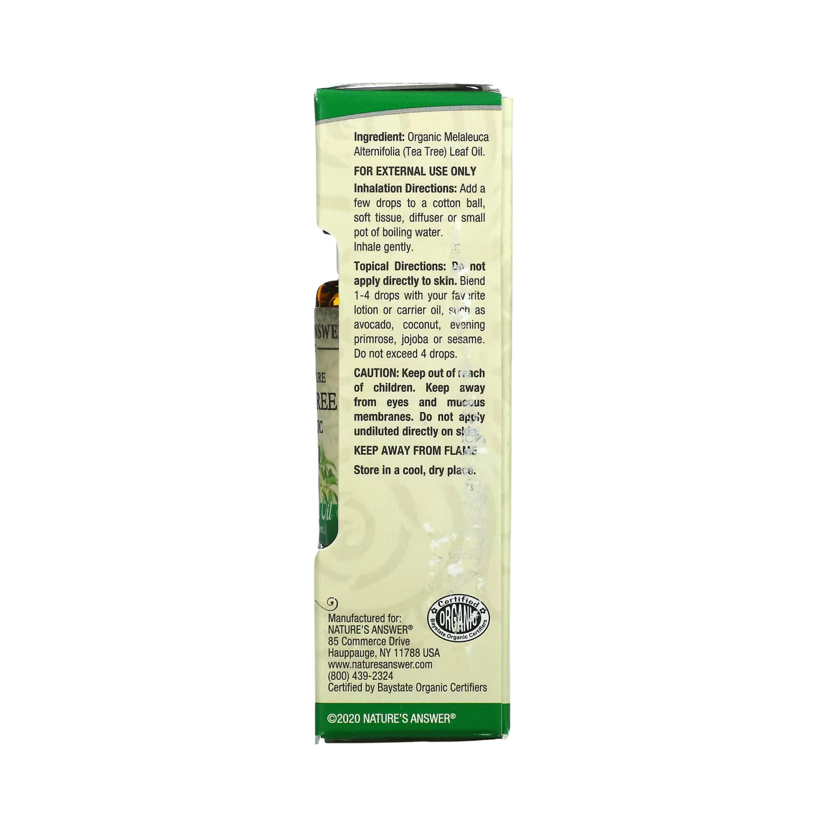 Nature's Answer  - Organic Tea Tree Essential Oil, 0.5 OZ