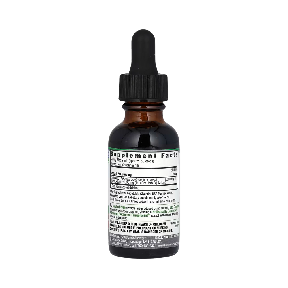 Nature’s Answer -  Pau D'Arco Alcohol Free Extract, 1 Oz