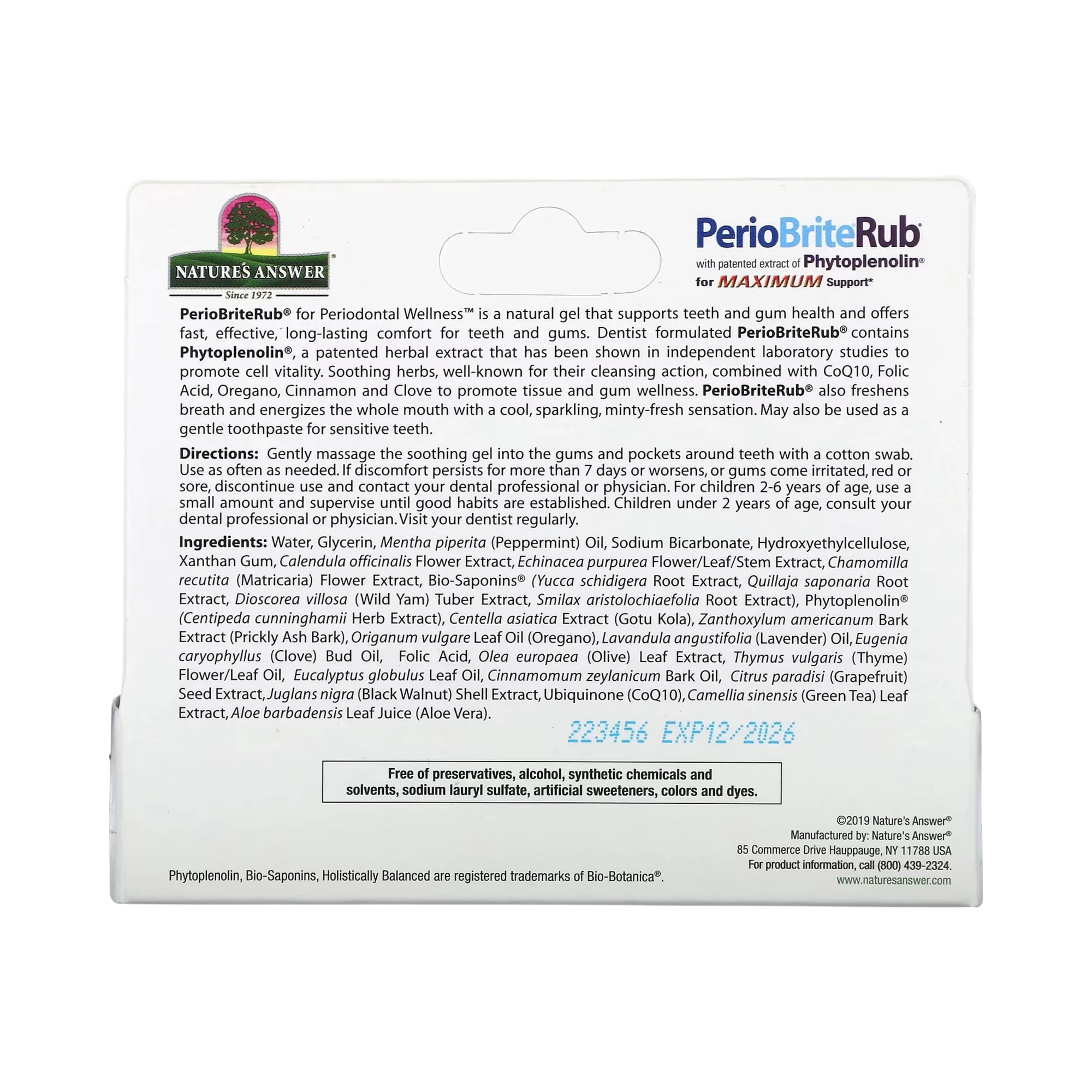 Nature’s Answer -  Periobrite Rub Topical Analgesic, 0.5 Oz