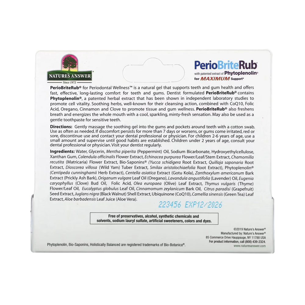Nature’s Answer -  Periobrite Rub Topical Analgesic, 0.5 Oz