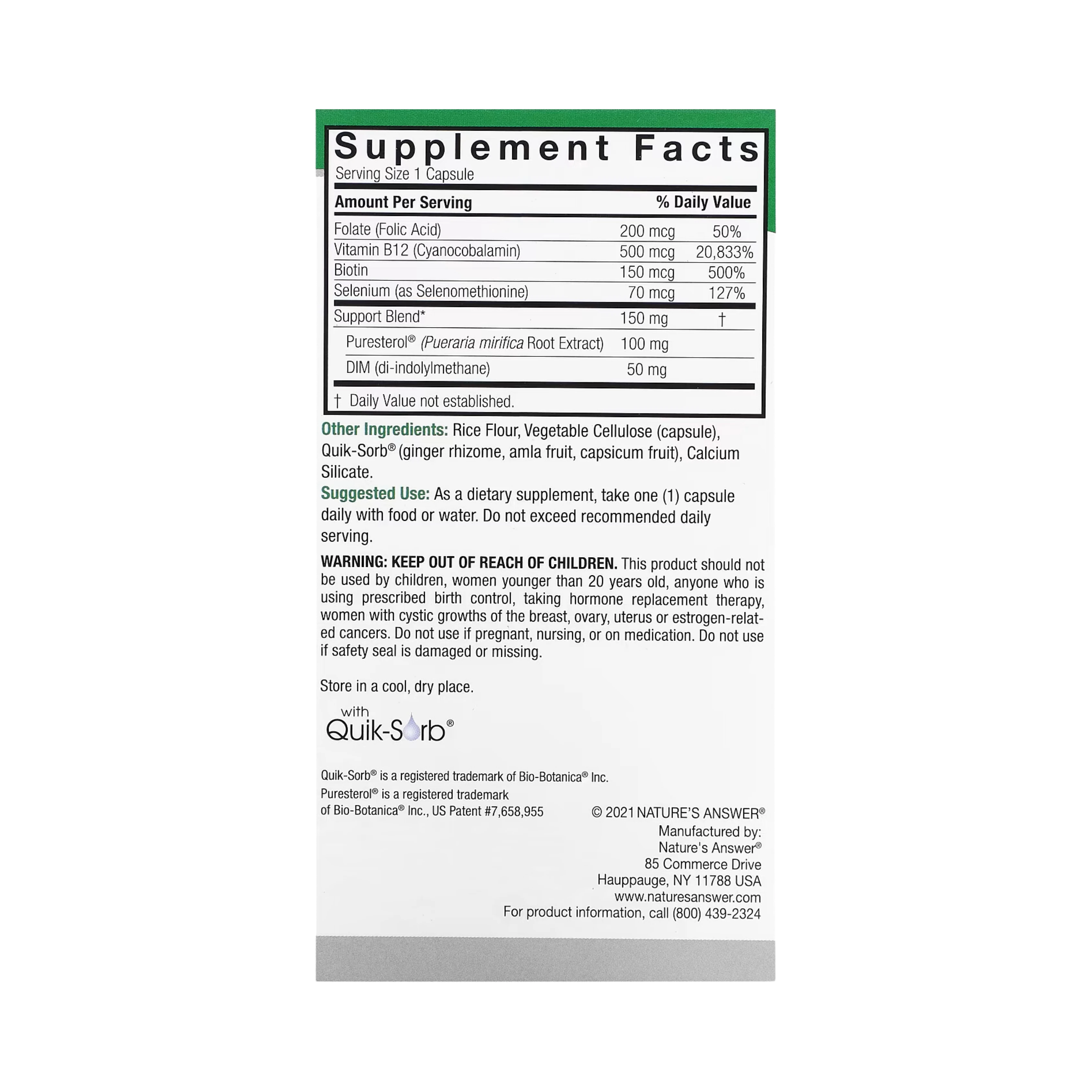 Nature’s Answer - Pueraria Mirifica, 60 Capsules