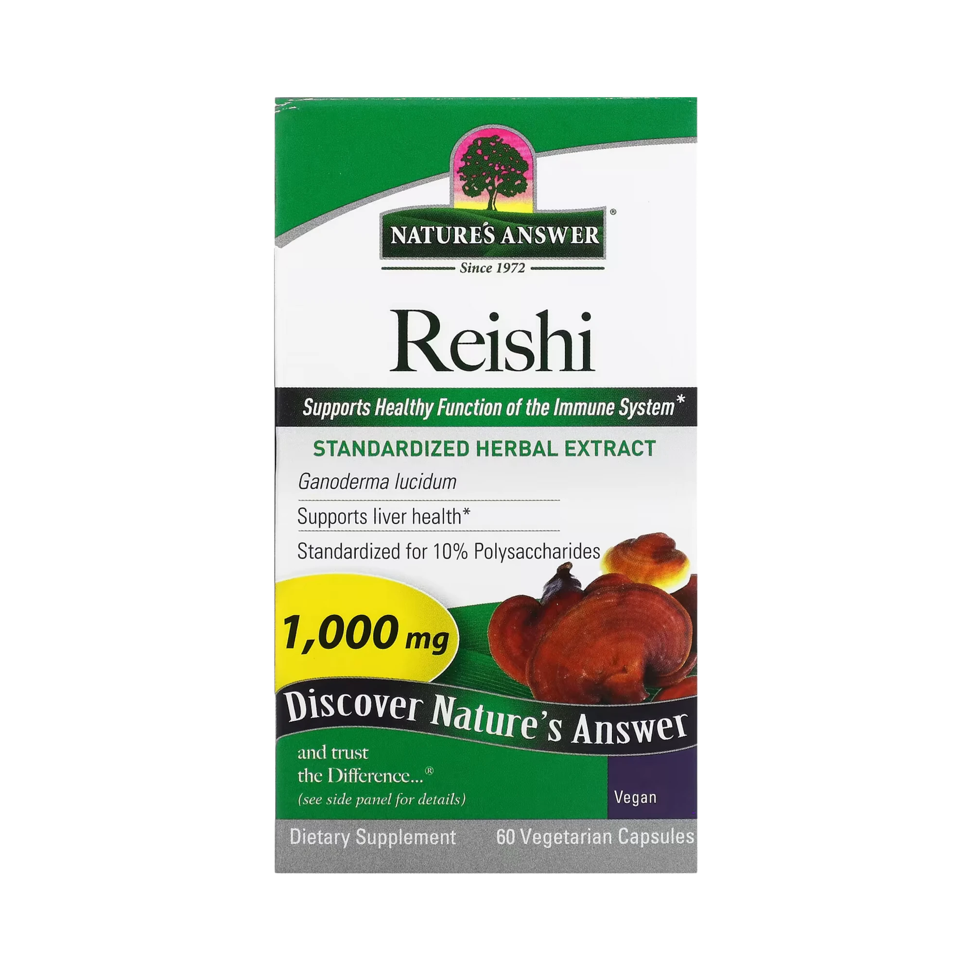 Nature's Answer - Reishi, 60 Vegetarian Capsules