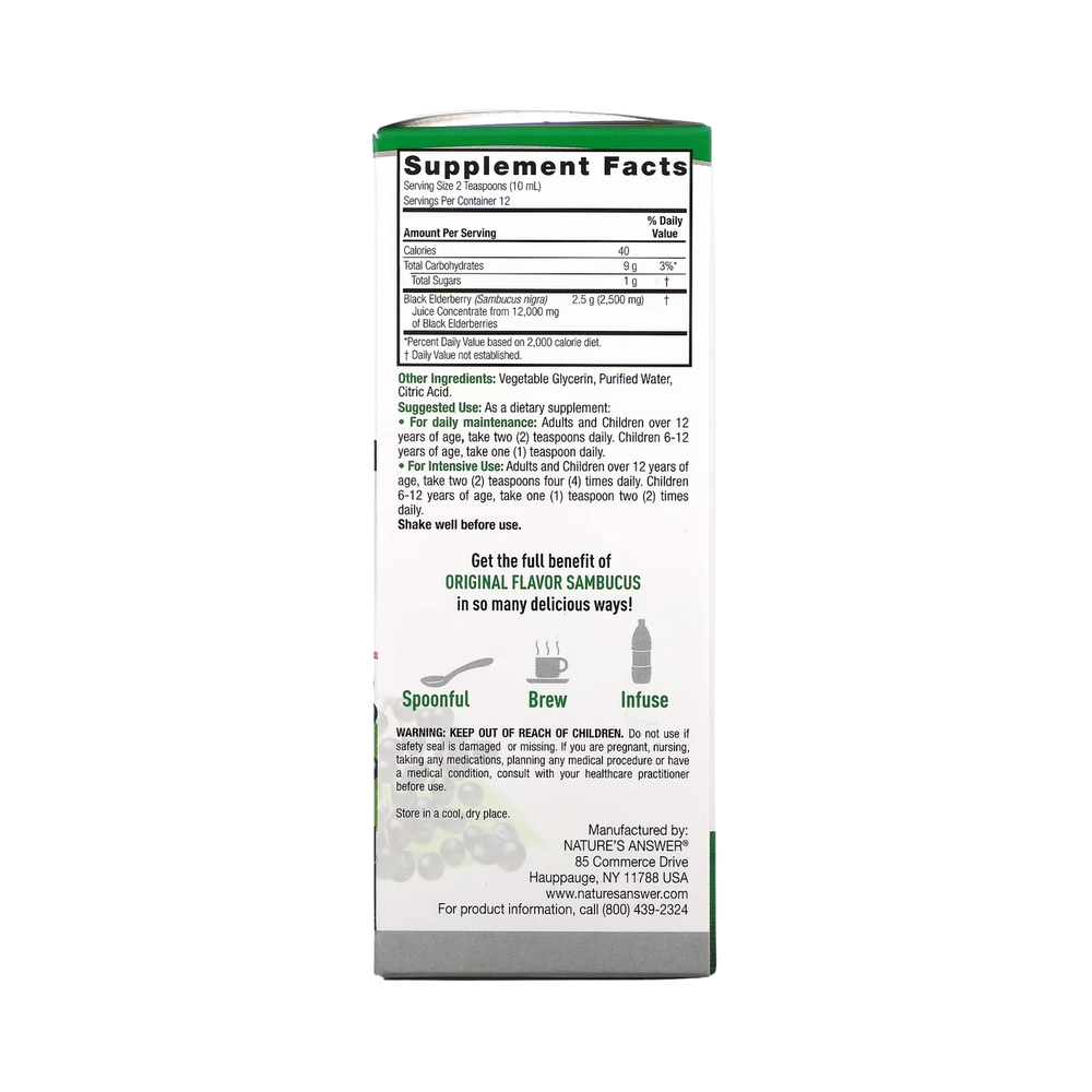 Nature's Answer - Sambucus, Black ElderBerry, 4 fl oz