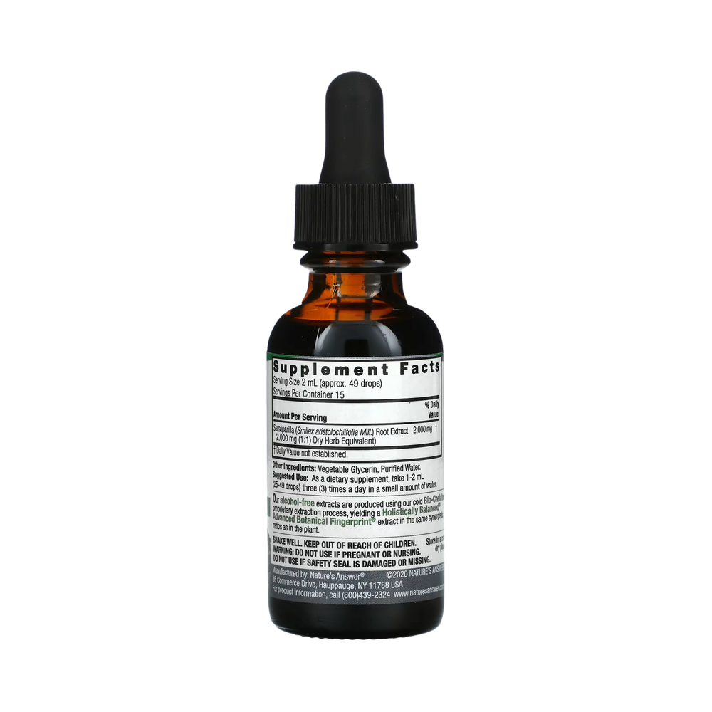 Nature’s Answer - Sarsaparilla Alcohol Free Extract, 1 Oz