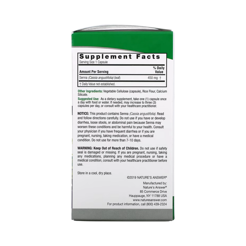 Nature’s Answer - Senna Leaf, 90 Capsules