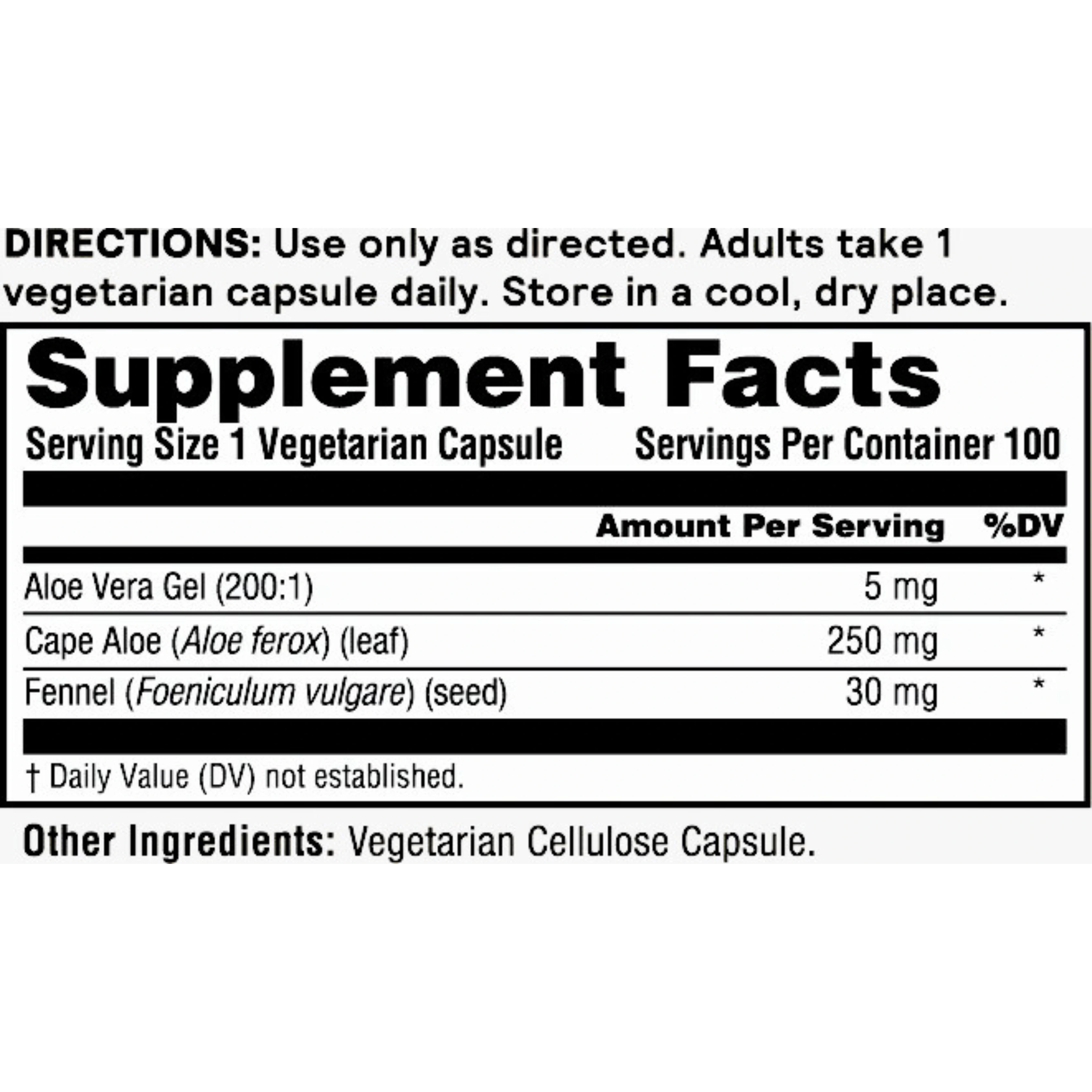 Nature's Life, Aloe Vera Inner Leaf, 100 Capsules
