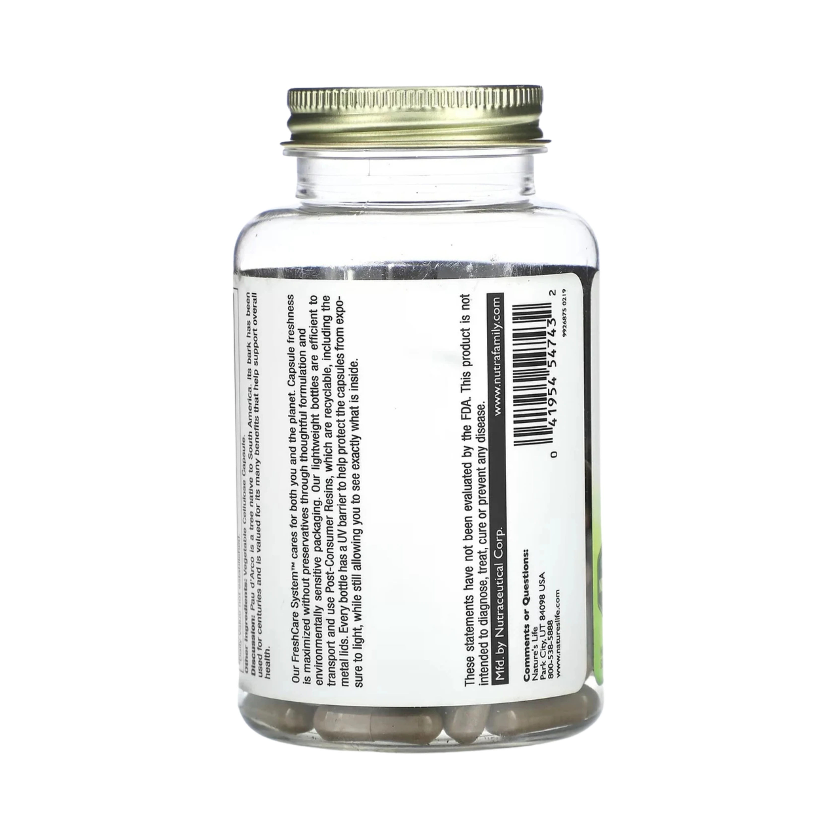 Nature's Life, Pau d' Arco Innerbark, 1000 Mg, 100 Vegetarian Capsules