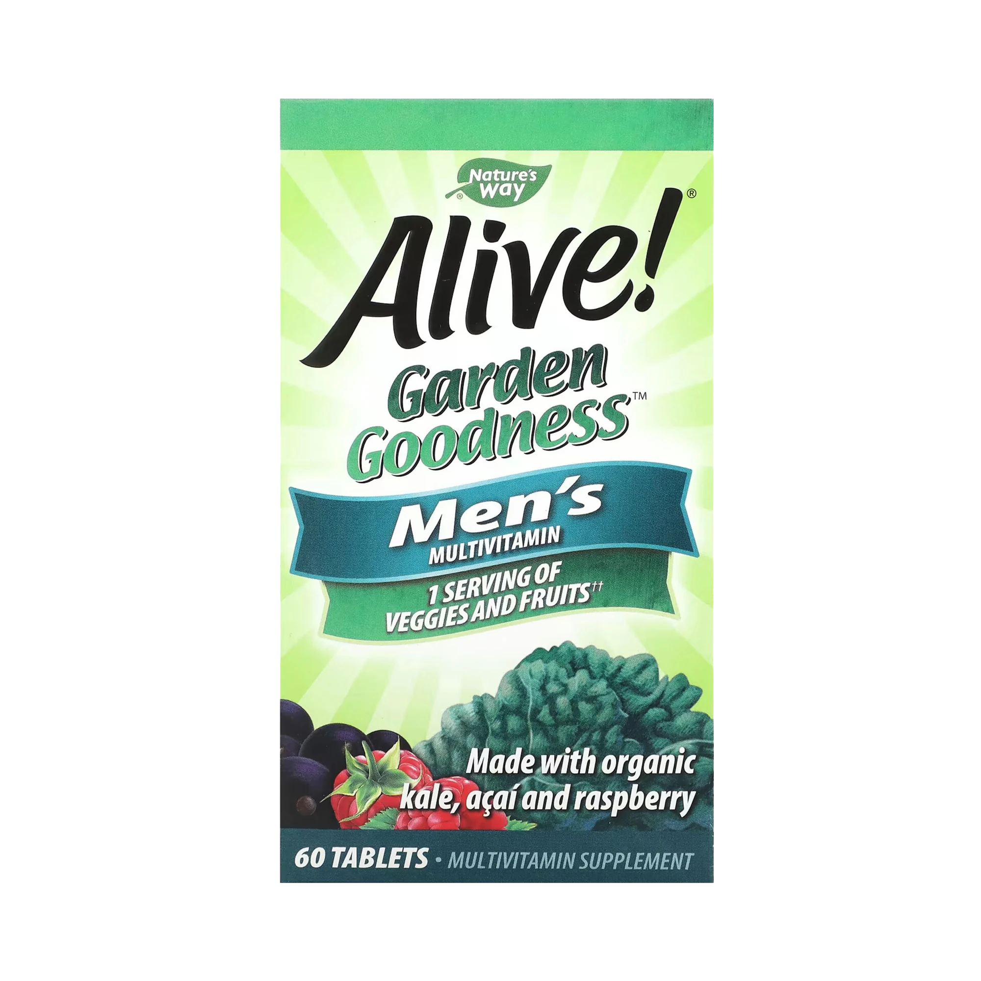 Nature's Way, Alive! Garden Goodness Men's Multivitamin, 60 Tablets