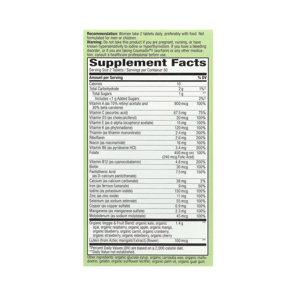 Nature's Way, Alive! Garden Goodness Women's Multivitamin, 60 Tablets