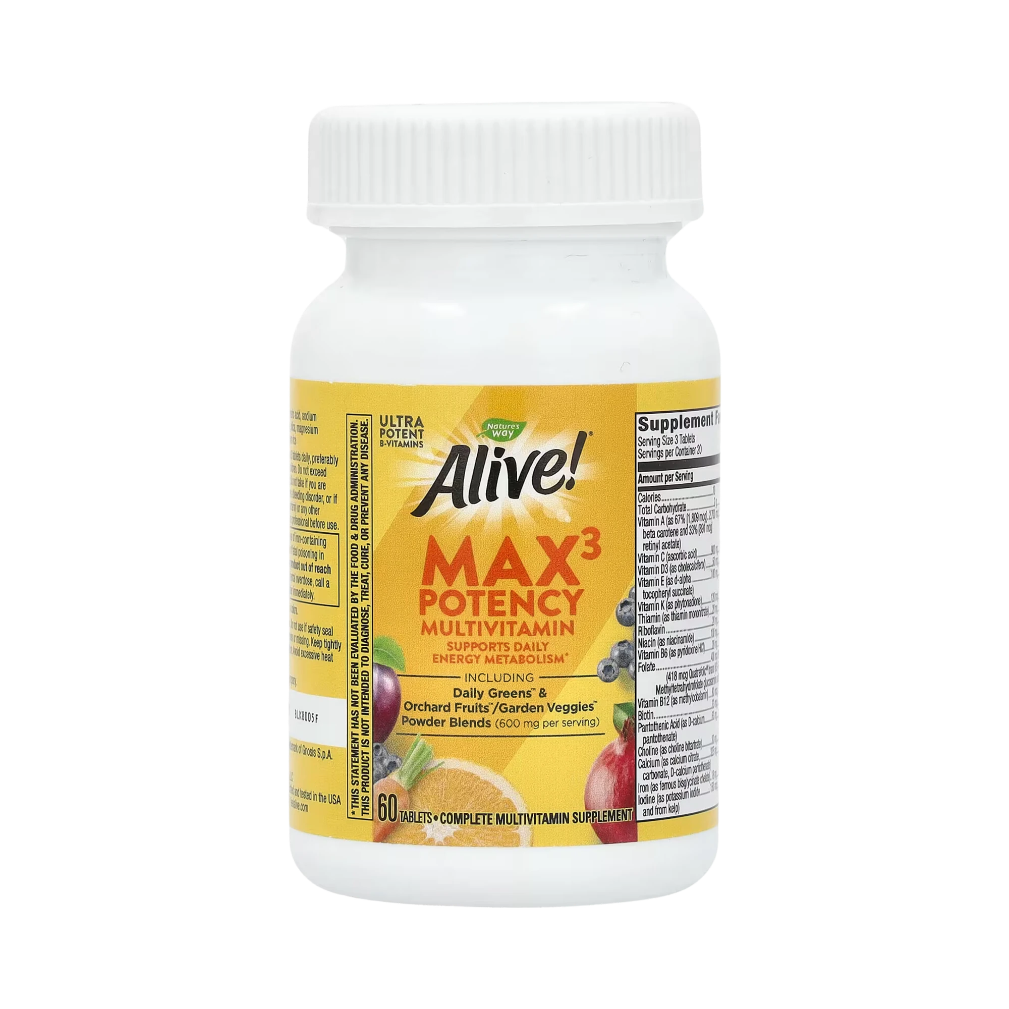 Nature's Way, Alive! Max3 Multi Vitamin With Iron, 60 Tablets
