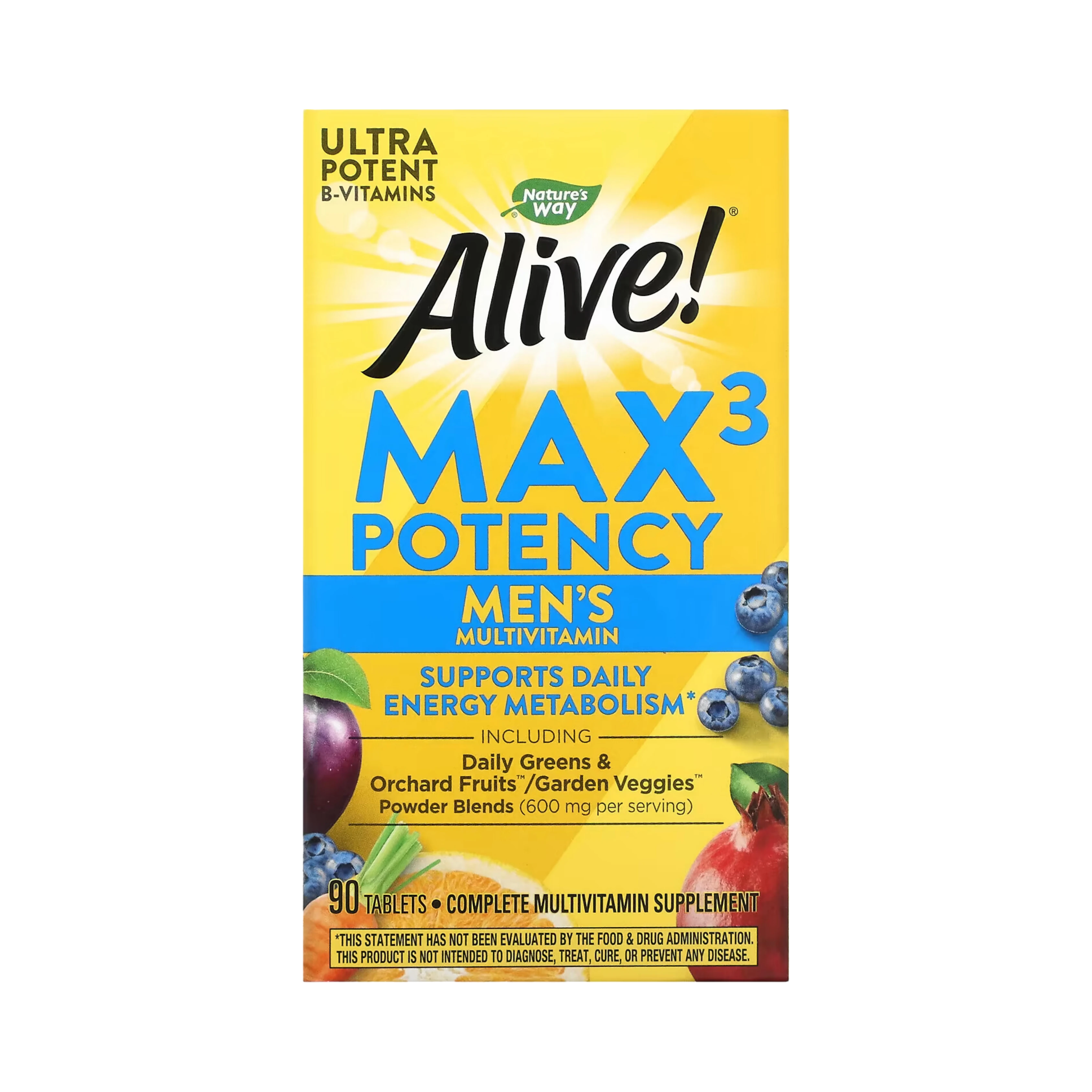 Nature's Way, Alive! Max3 Potency Multivitamin for Mens, 90 Tablets