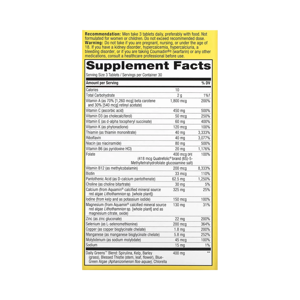 Nature's Way, Alive! Max3 Potency Multivitamin for Mens, 90 Tablets