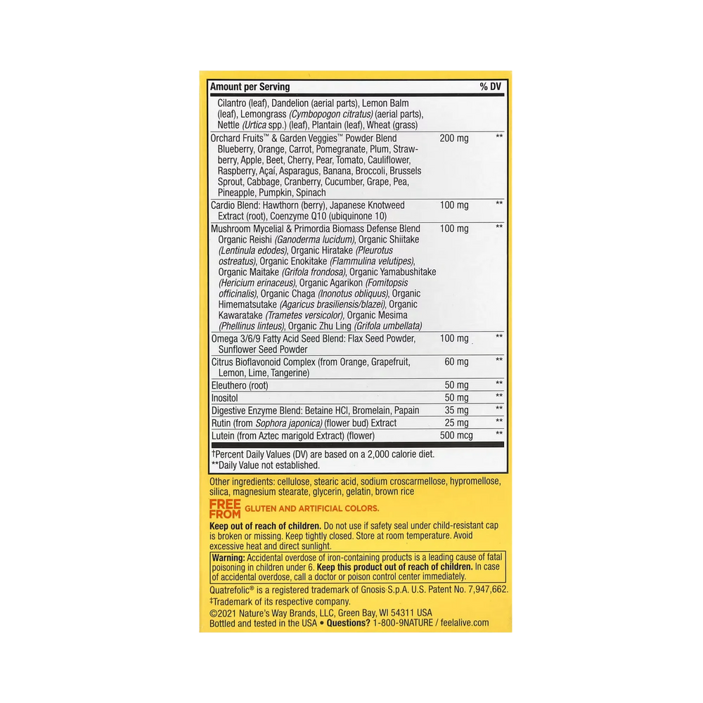 Nature's Way, Alive! Max3 Potency Multivitamin,No Iron, 90 Capsules