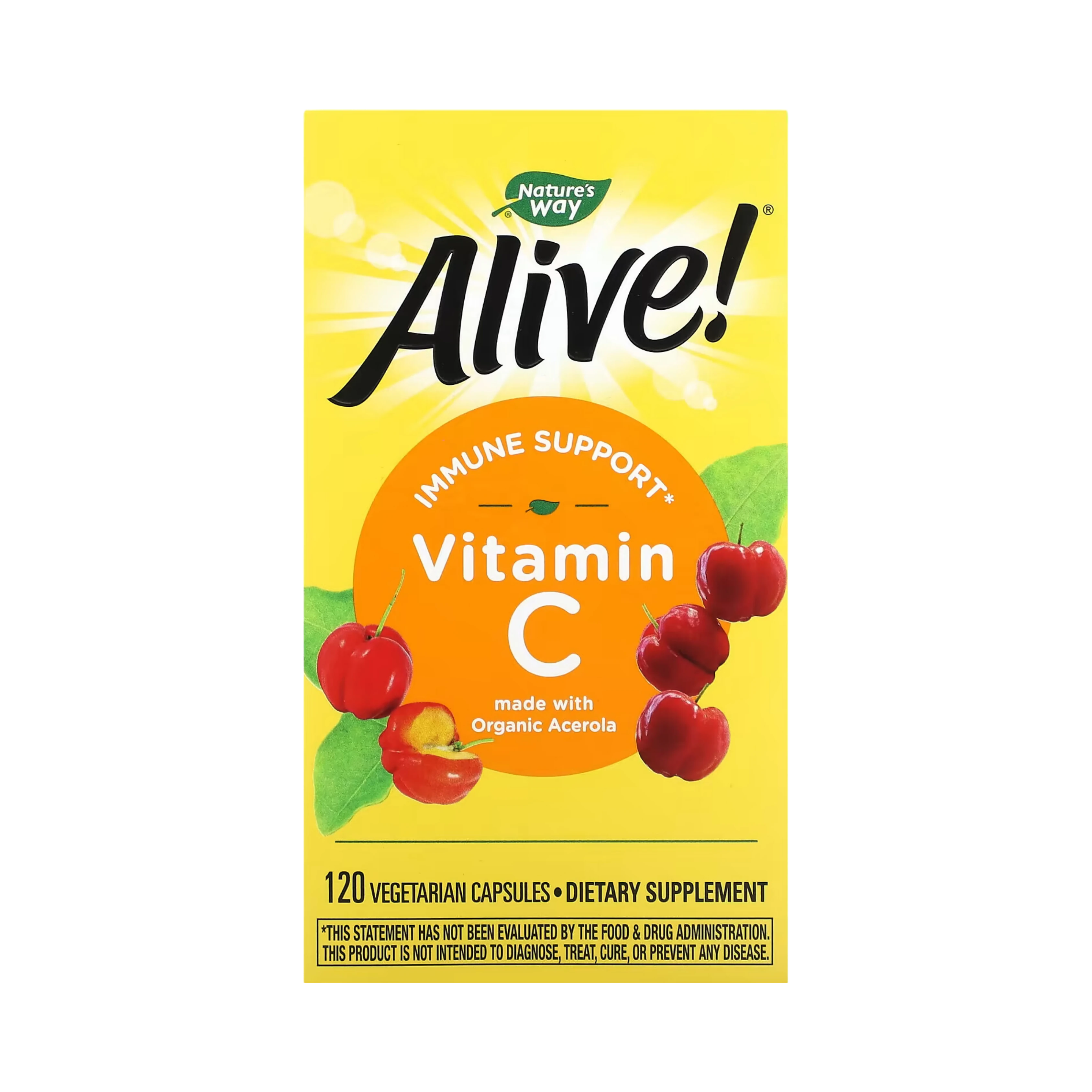 Nature's Way, Alive! Vitamin C, 120 Capsules