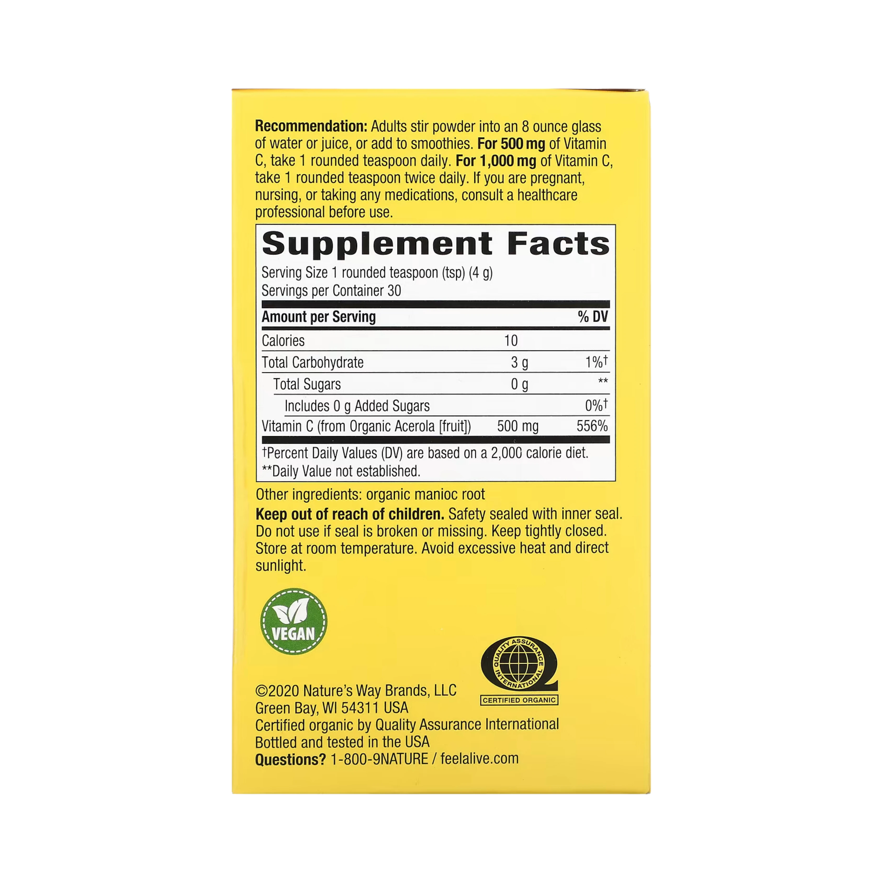 Nature's Way, Alive! Vitamin C Drink Mix Powder, 120 Gm