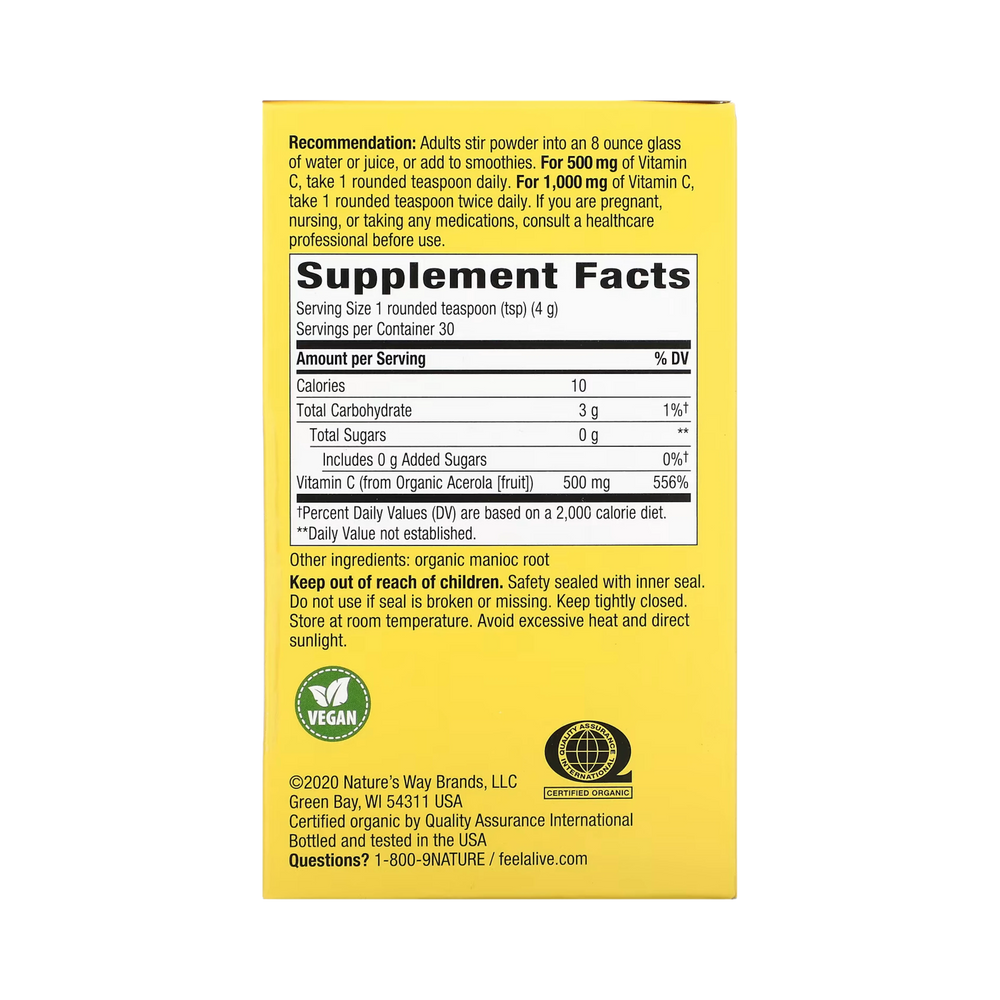 Nature's Way, Alive! Vitamin C Drink Mix Powder, 120 Gm