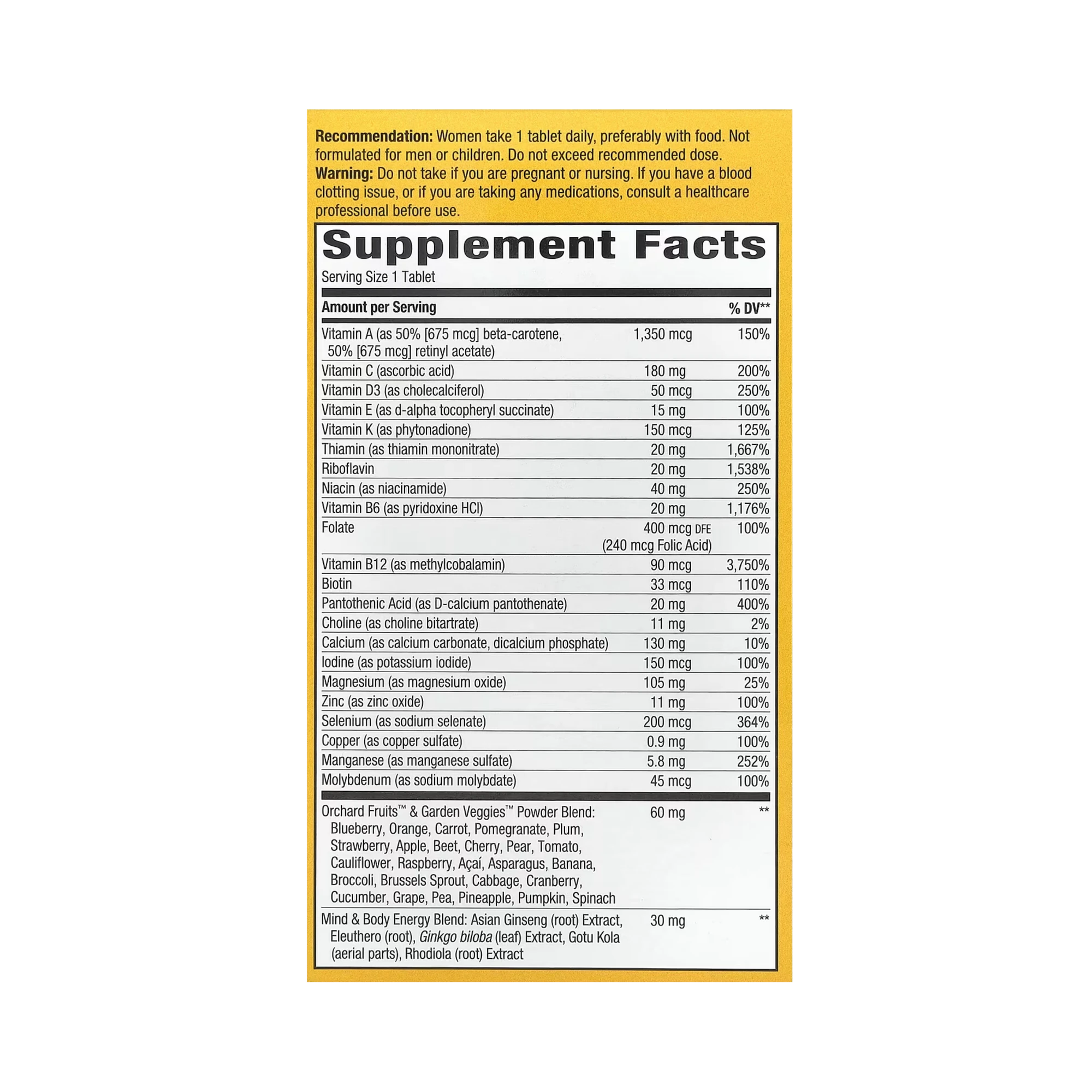 Nature's Way, Alive! Women’s 50+ Ultra Potency Multivitamin, 60 Tabs