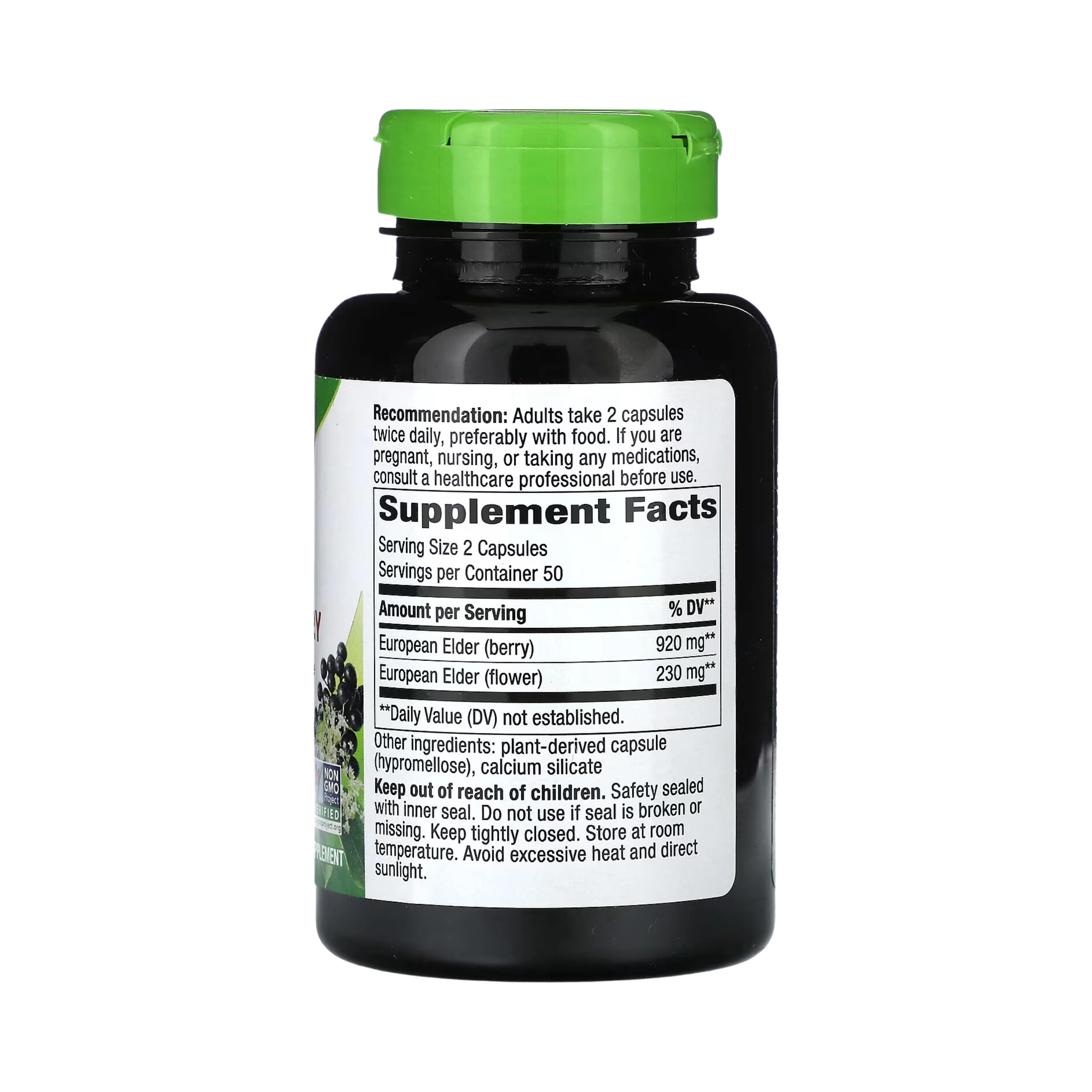 Nature's Way, Black Elderberry, 100 Capsules
