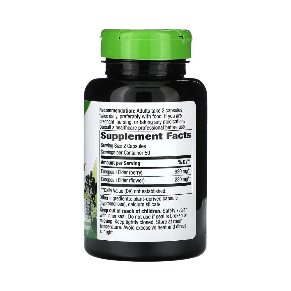 Nature's Way, Black Elderberry, 100 Capsules