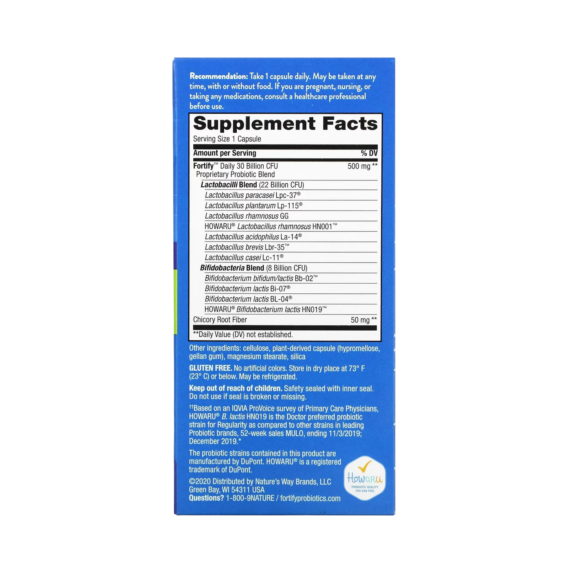 Nature's Way, Fortify, Daily Probiotic + Prebiotics, 30 Capsules