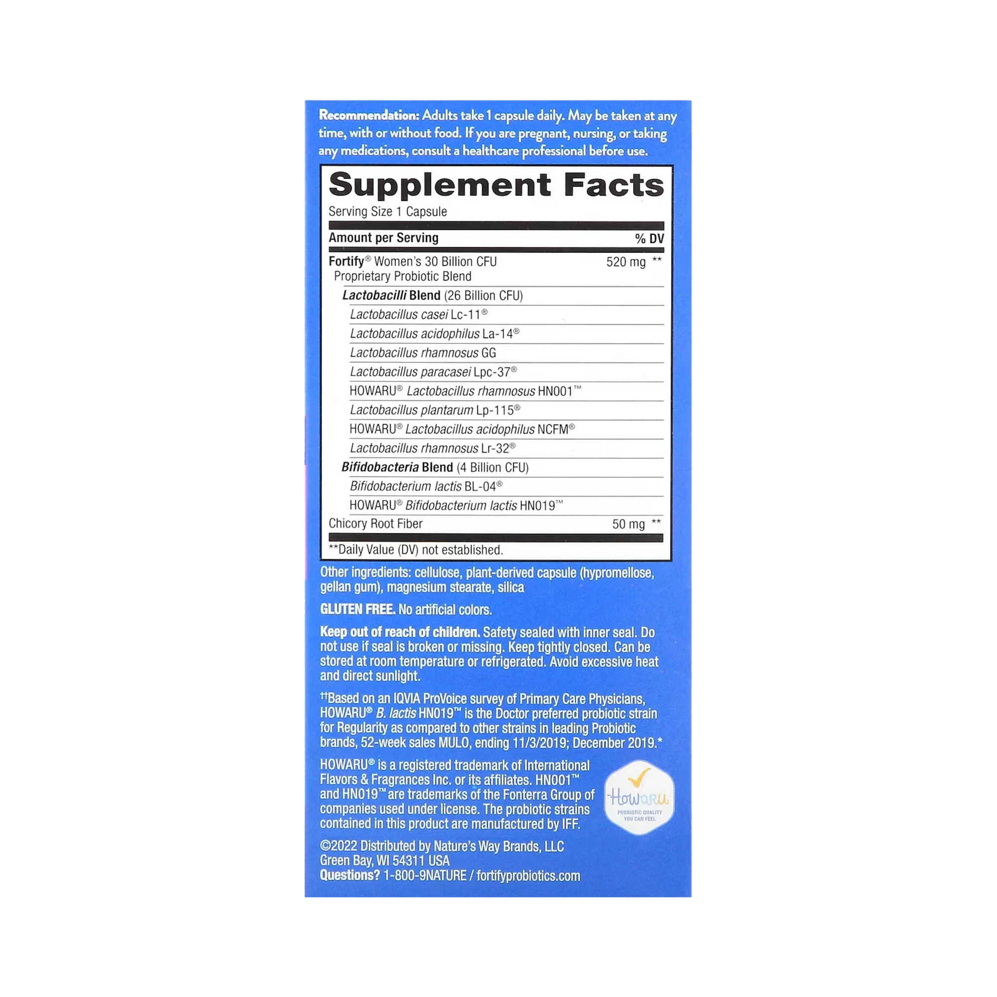 Nature's Way, Fortify, Women's Probiotic + Prebiotics, 30 Capsules