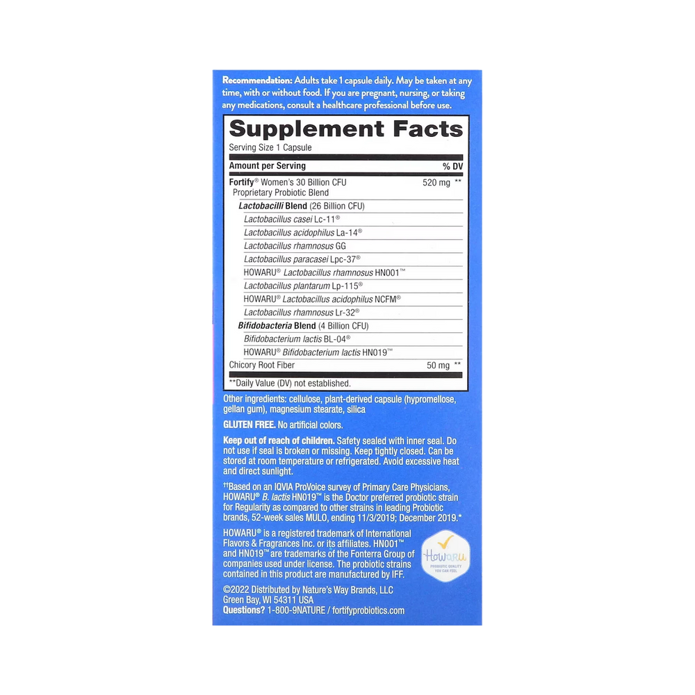Nature's Way, Fortify, Women's Probiotic + Prebiotics, 30 Capsules