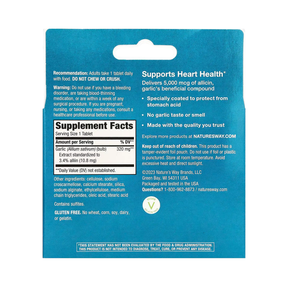 Nature's Way, Garlinase 5000, 100 Tablets